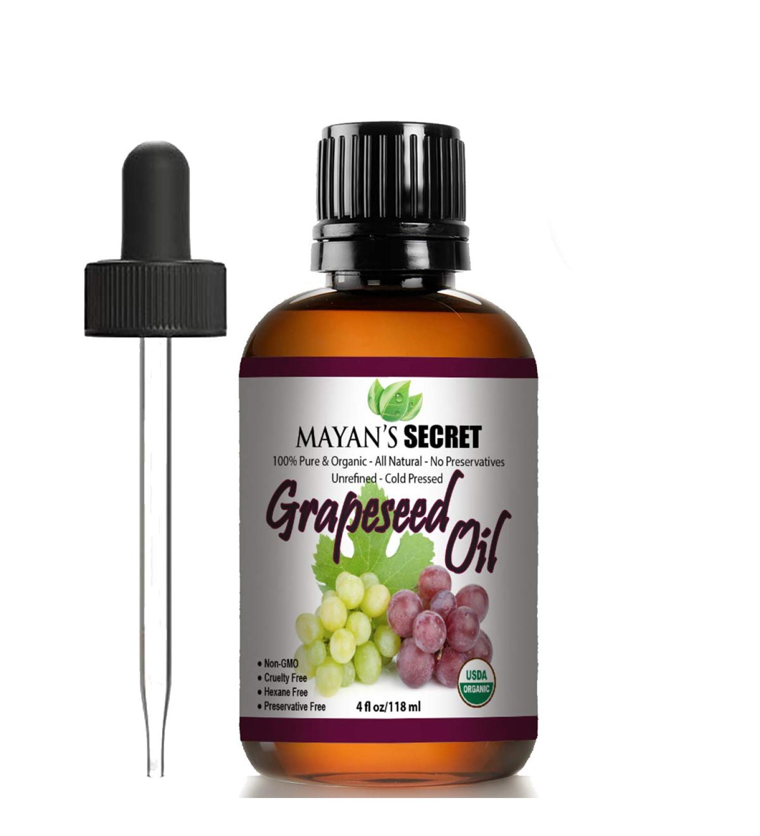 USDA Organic Grapeseed Oil Anti-Aging Moisturizer - Cold Pressed Facial Cleanser | Reduce Wrinkles & Stretch Marks | 4 Fl Oz - Buy Online on GoSupps.com
