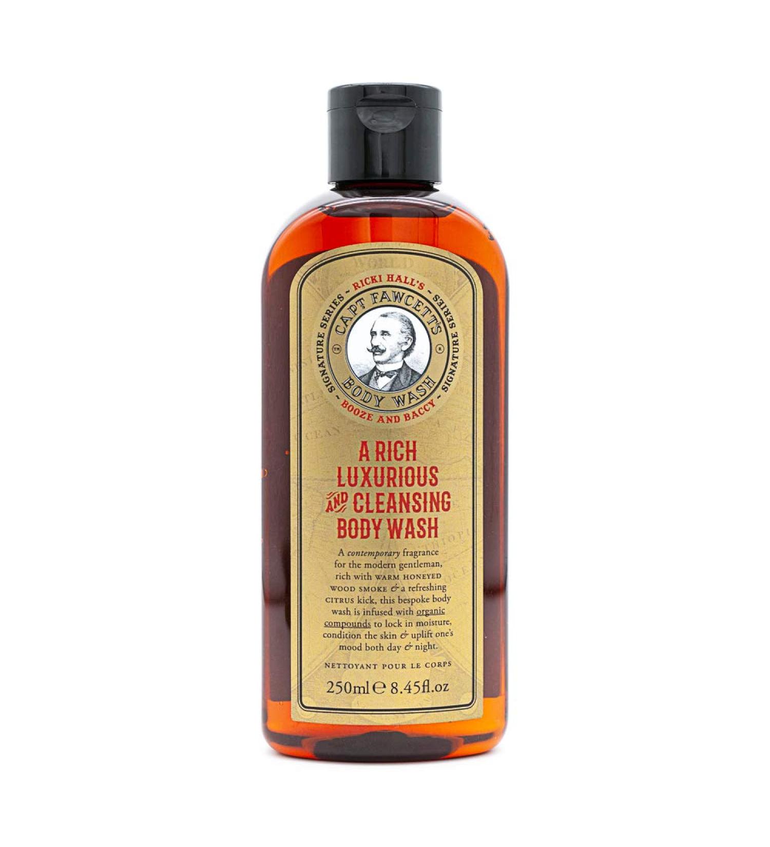 Captain Fawcett's Ricki Hall's Booze and Baccy Body Wash - 250ml | Premium Grooming for Men | International Shipping Available - Buy Online on GoSupps.com