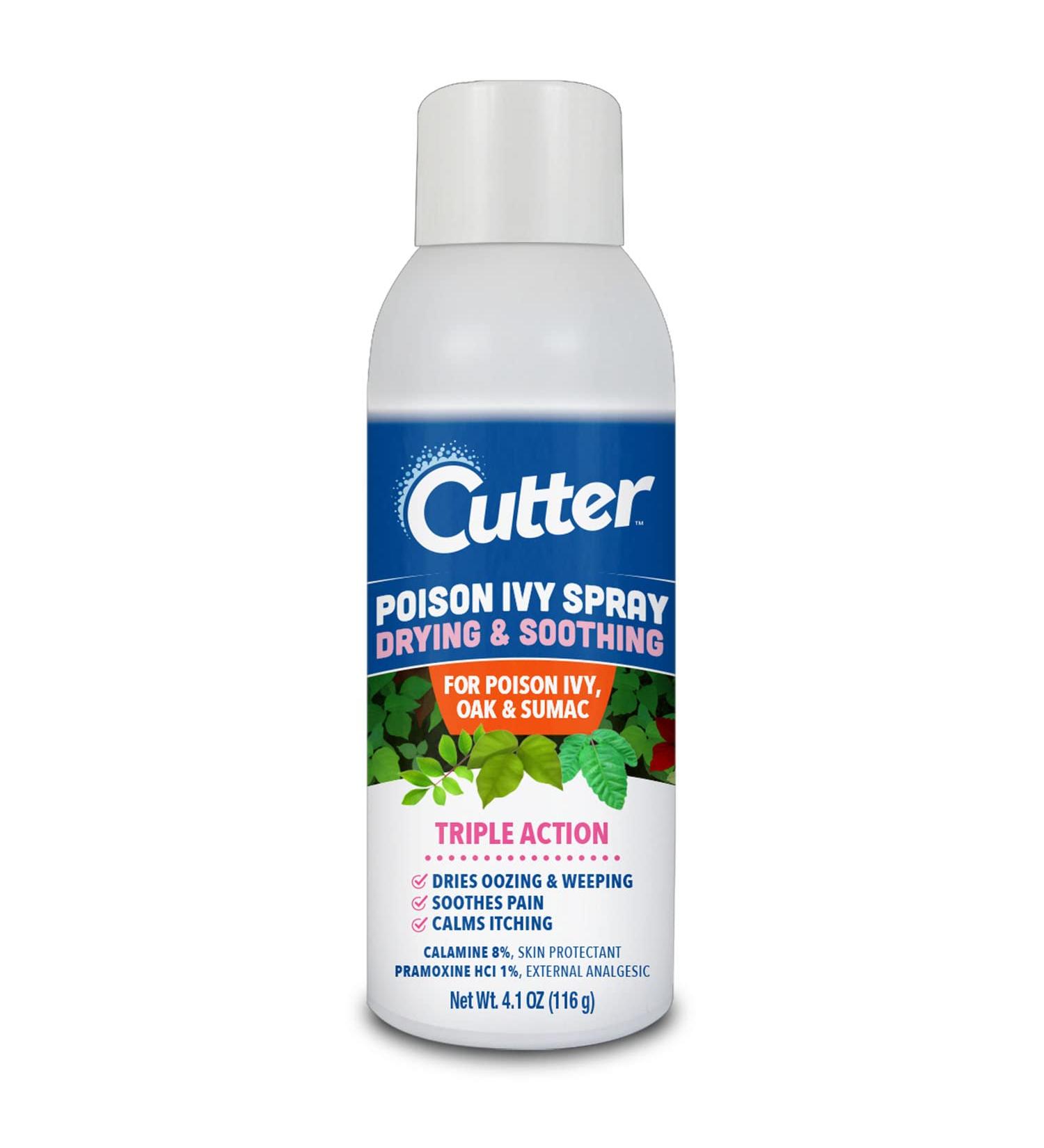 Cutter Poison Ivy Spray - Drying & Soothing Calamine + Pramoxine HCI for Poison Ivy Oak & Sumac Relief | 116g - Buy Online on GoSupps.com