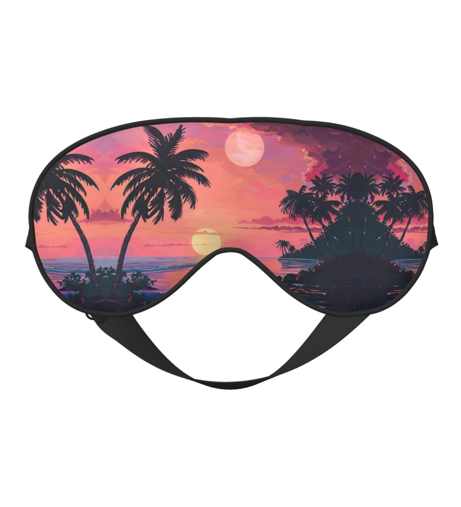 Buy SSIMOO Tropical Sunset Soft Sleep Eye Mask | Breathable Eye Patch for Travel & Relaxation - Black - Buy Online on GoSupps.com