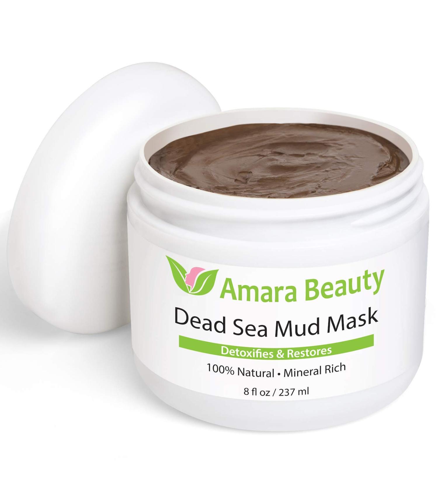 Buy Amara Beauty Dead Sea Mud Mask - Pure Detoxifying Mud for Face & Body - 8 oz | Nourish & Restore Healthy Skin - Buy Online on GoSupps.com