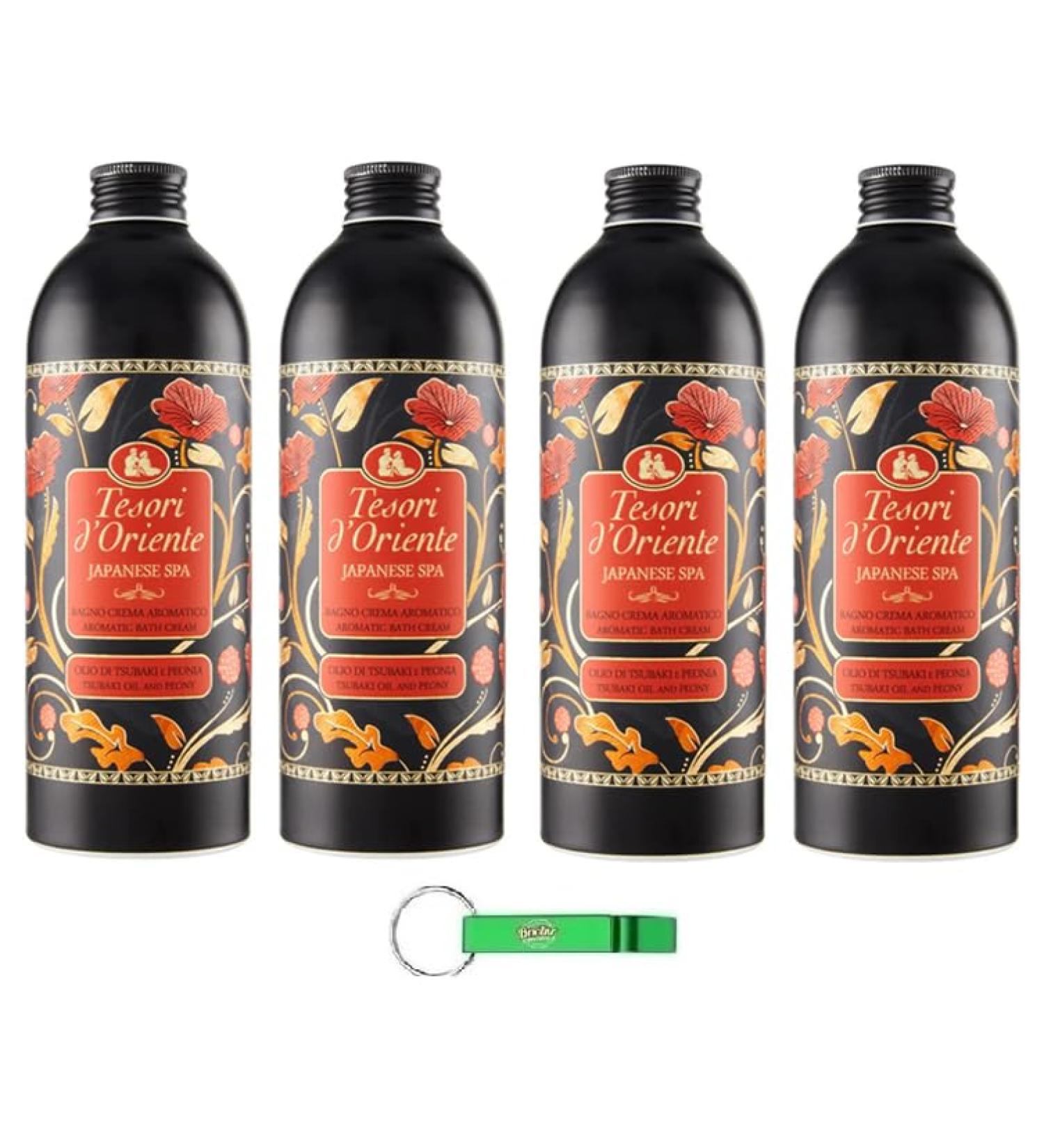 Tesori d'Oriente Bagno Lot de 4 bains moussants l'huile de Tsubaki pour rituels japonais purifient la peau et nourrissent et hydratent 500 ml + porte-cl s Beni Culinari - Buy Online on GoSupps.com