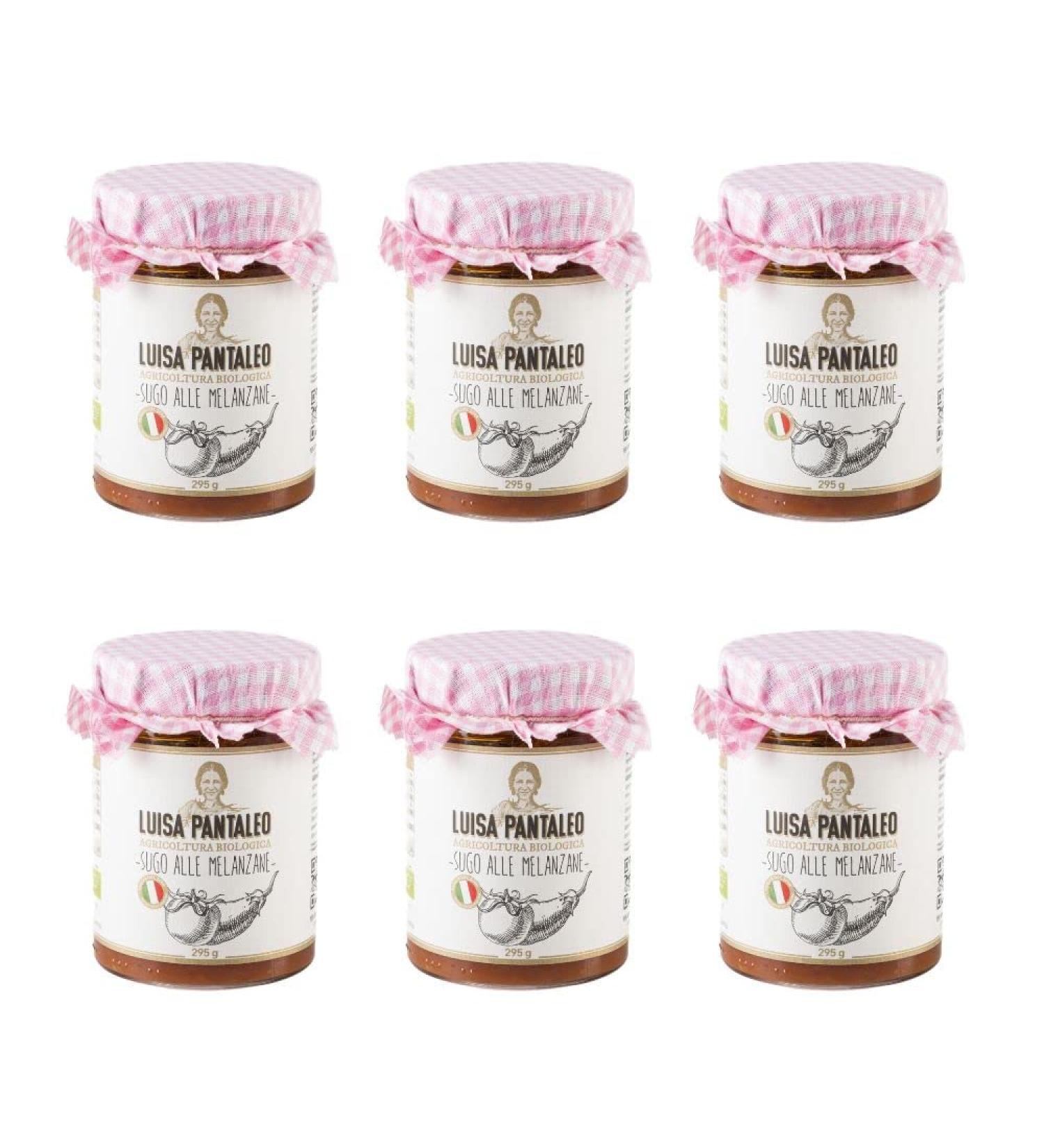 Pantaleo Agricoltura Luisa Pantaleo organic eggplant sauce 6 jars of 295 g 100 made in Italy without preservatives low fat content condiment for pasta - Buy Online on GoSupps.com