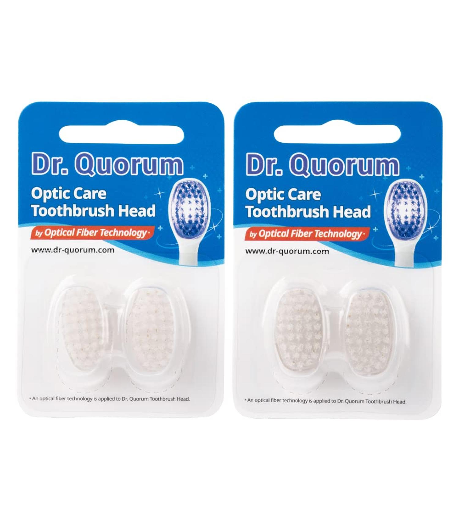 Dr. Quorum Optic Care Toothbrush Head 4 pcs - Fiber Optic Bristles, Compatible with Dr. Quorum Optic Care Electric Toothbrush - Buy Online on GoSupps.com