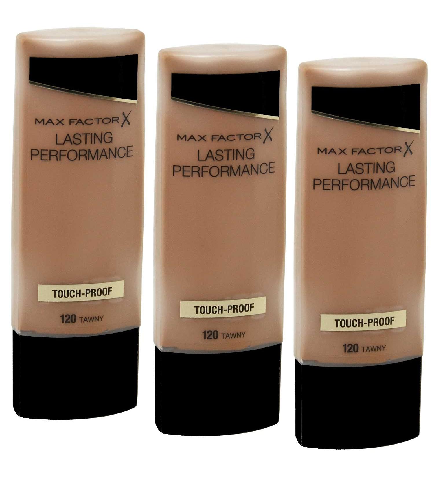 3 x Max Factor Lasting Performance Touch Proof Foundation 35ml - 120 Tawny