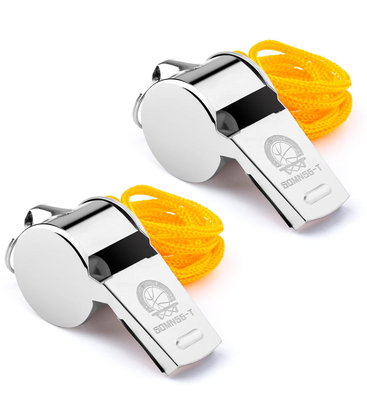 Sdmnsg-T 2 Pack Stainless Steel Sports Coach Whistles with Lanyard  Whistle Lanyard for Football Coaches and Sports Referees  Loud Crisp Sound Whistle for Kids and Audlt - Buy Online on GoSupps.com