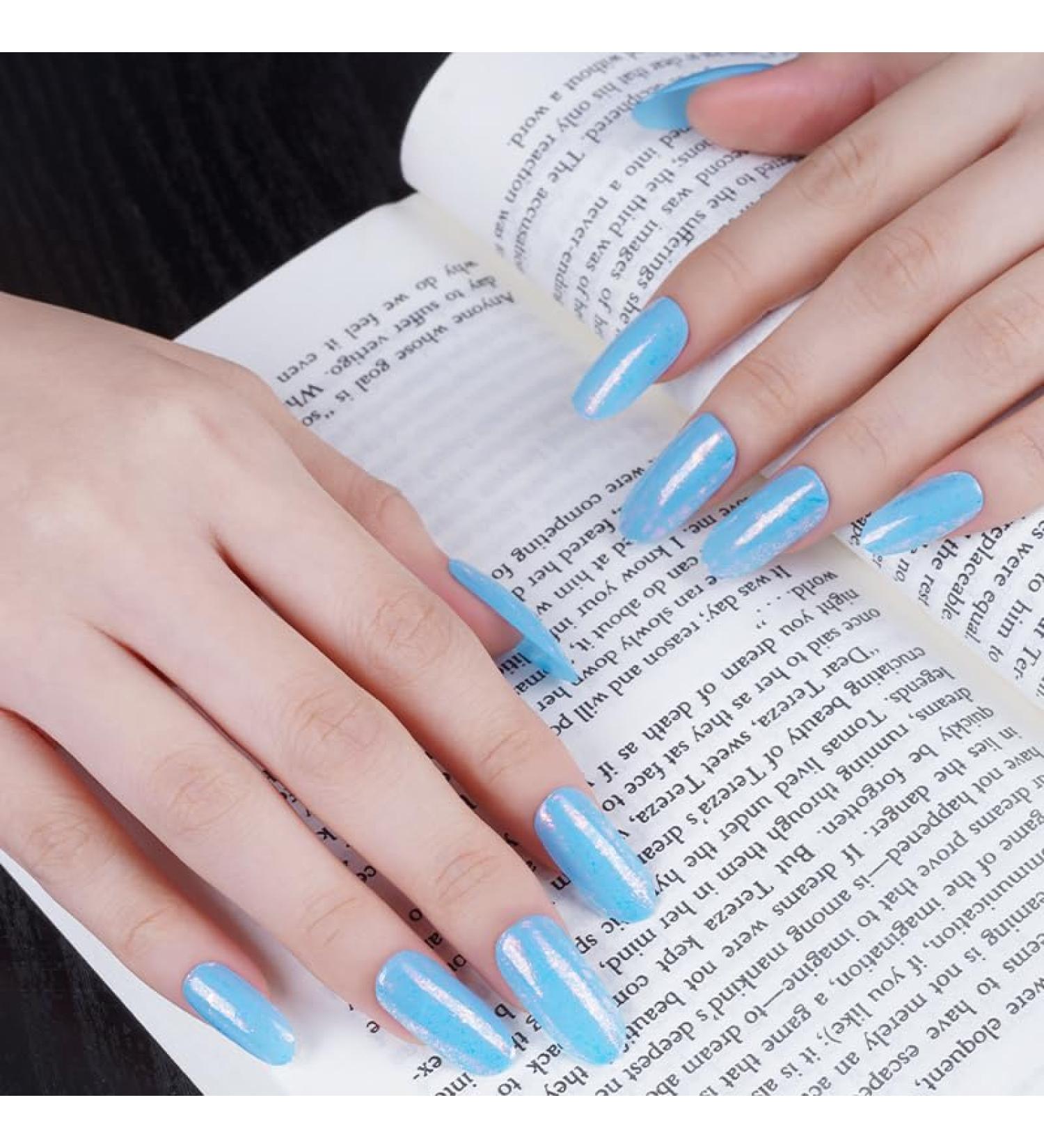 Zaubern gel4Home - Blue Sparkle UV Nail Wraps Gel Foils & Semi-Cured Gel Nails for International Shipping - Buy Online on GoSupps.com