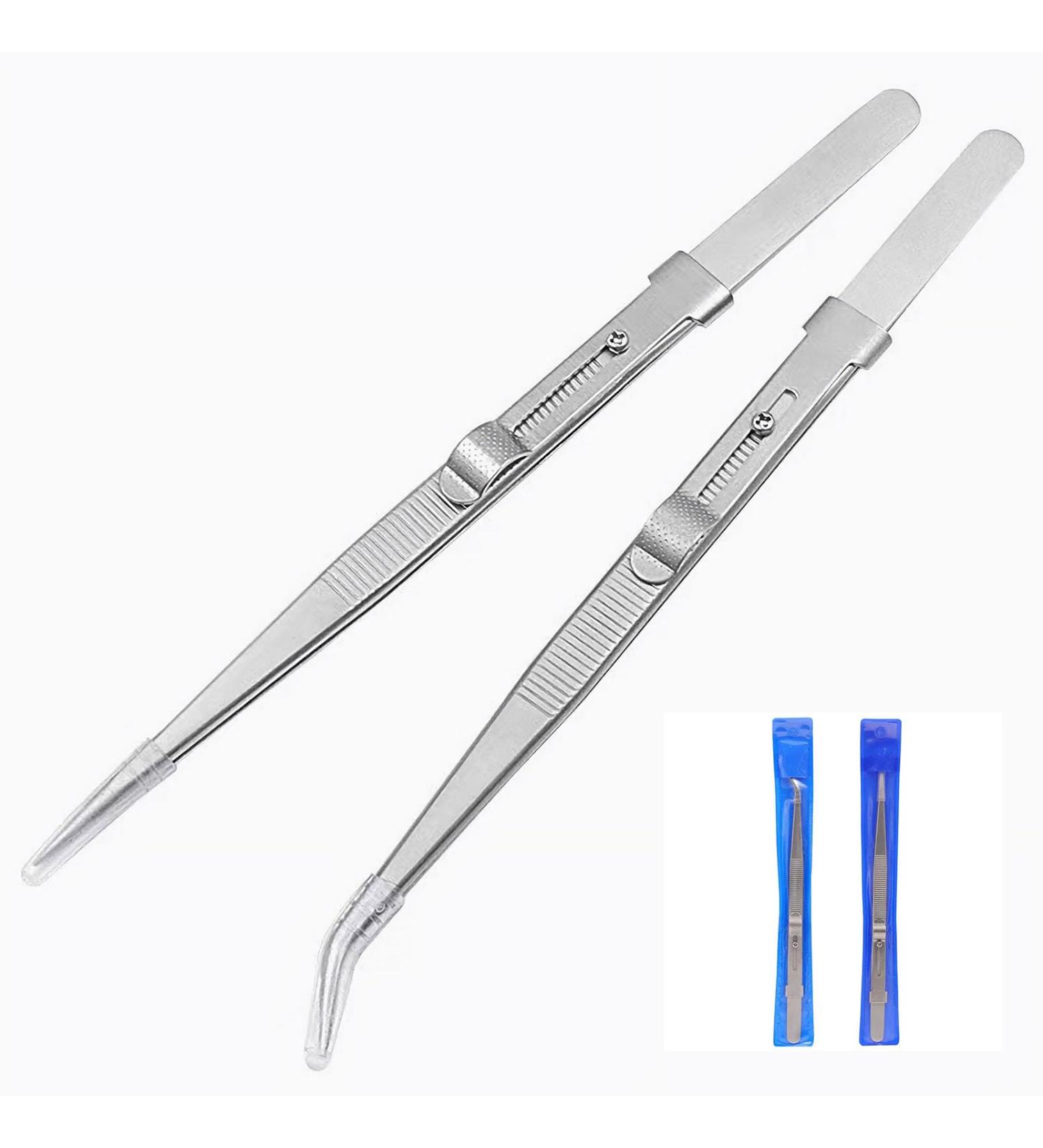 MIUPOO Adjustable Slide Lock Nail Art Tweezers Nail Rhinestone Stickers Jewel Gem Craft Tweezers Precision Slide Locking Antistatic Tweezers Set 2 Pieces 2 Slide Lock Tweezers - Buy Online on GoSupps.com