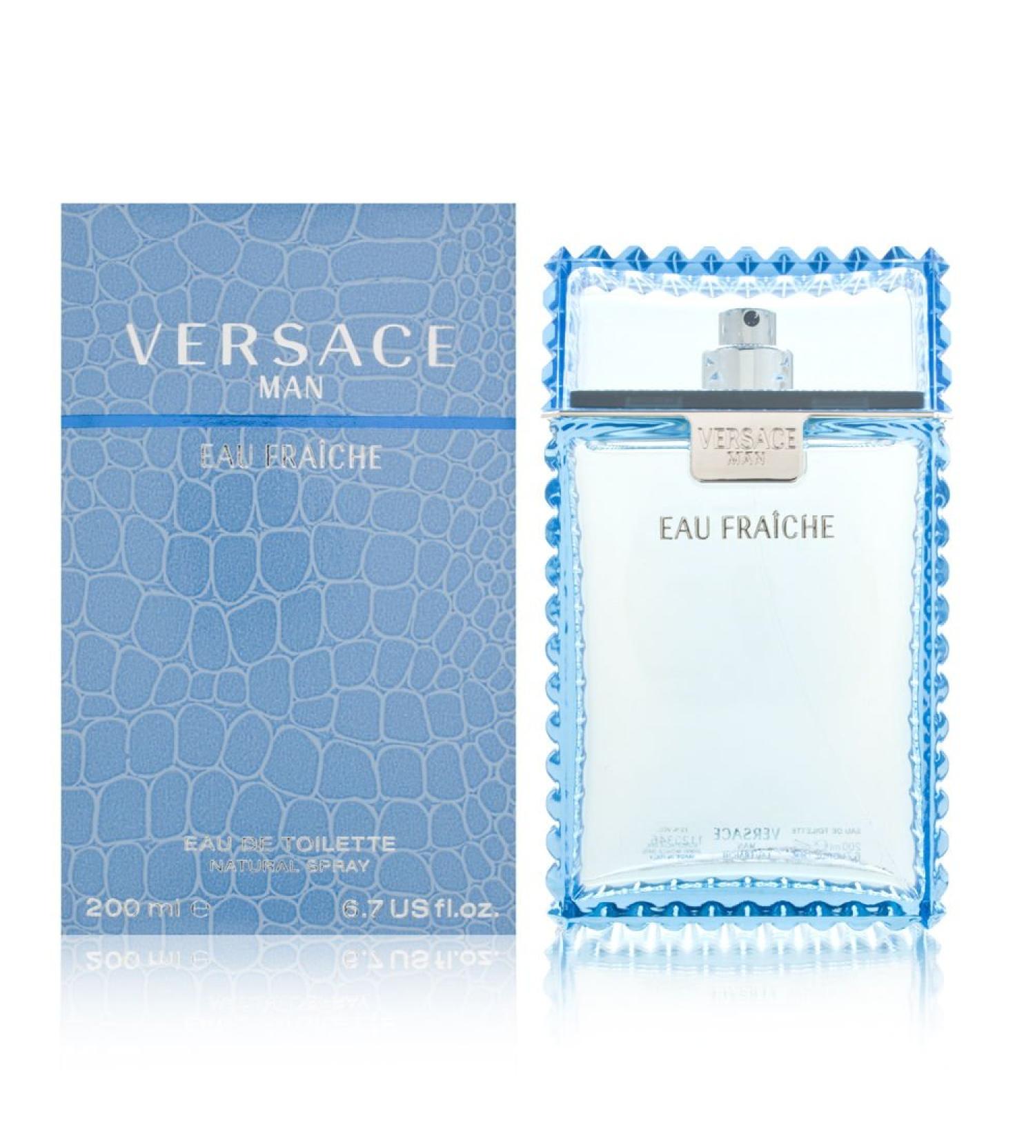 Versace Man by Versace - Eau Fraiche Eau De Toilette Spray (Blue) 6.7 oz Black Pepper 6.7 Fl Oz (Pack of 1)