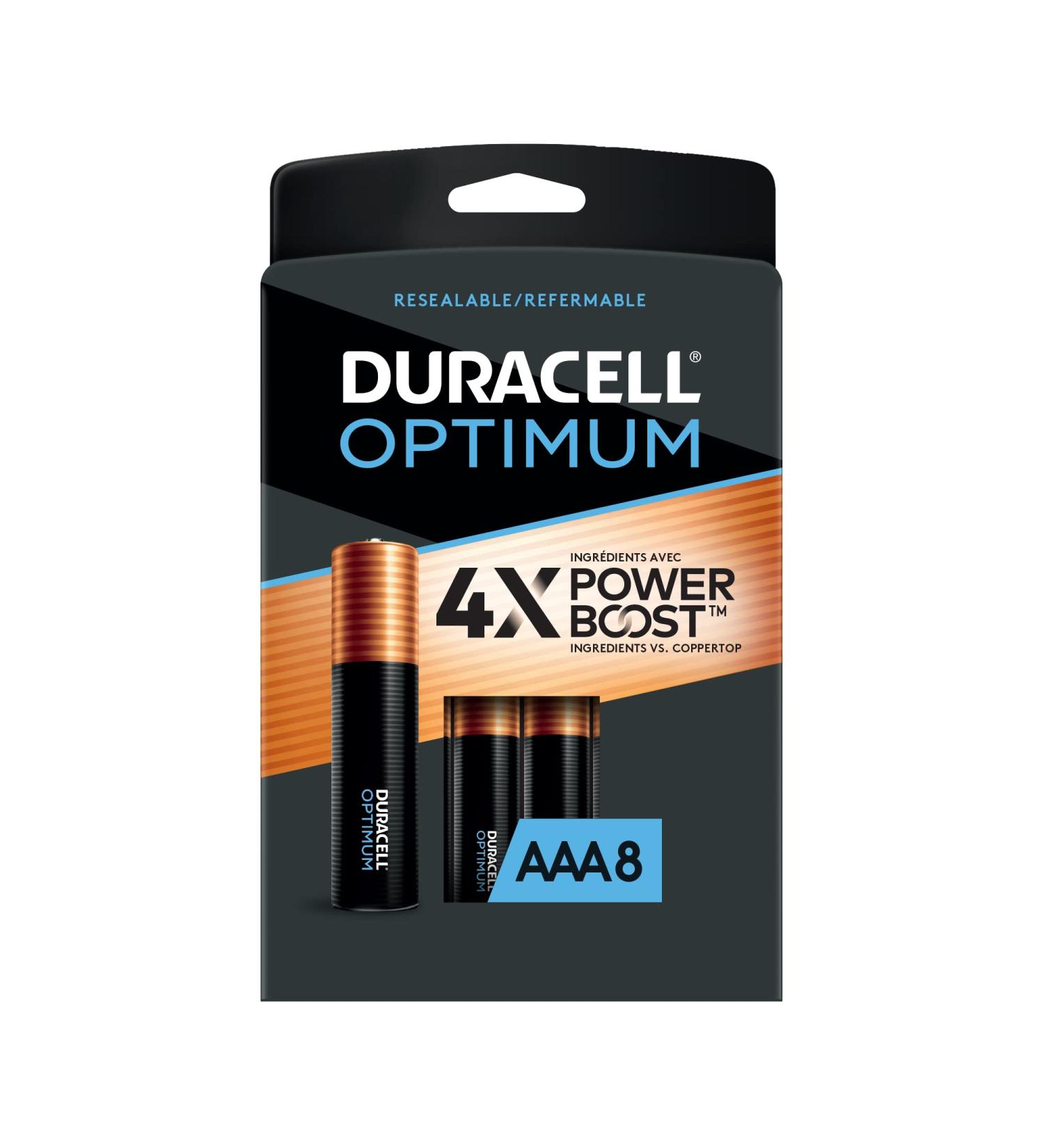 Duracell Optimum AAA Alkaline Batteries - Long Lasting 1.5V Resealable Package 8 Count - International Shipping Available - Buy Online on GoSupps.com