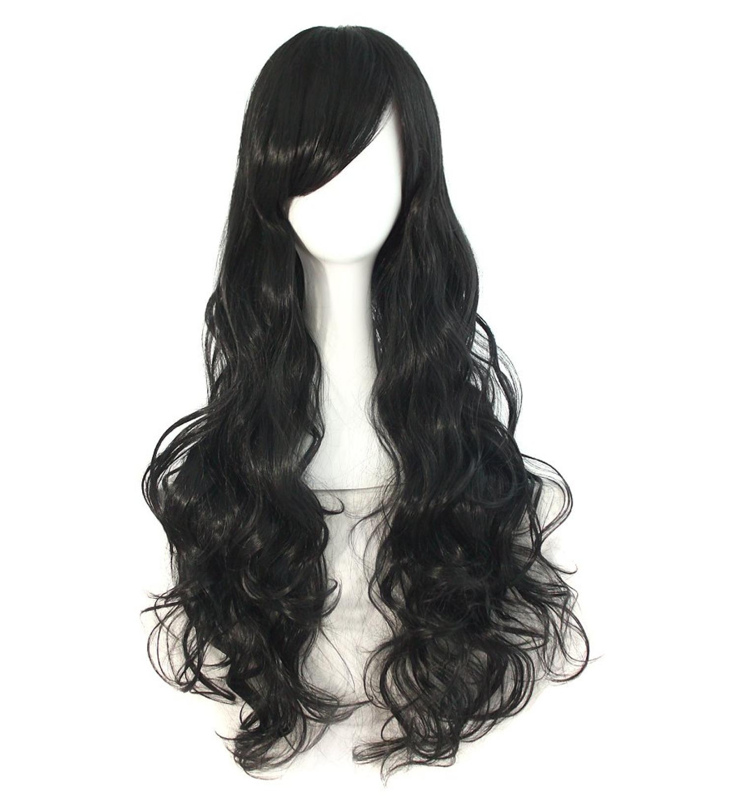 MapofBeauty 32 Long Black Spiral Curly Cosplay Costume Wig - Best Quality Hair Wig for Cosplay & Fashion - Buy Online on GoSupps.com