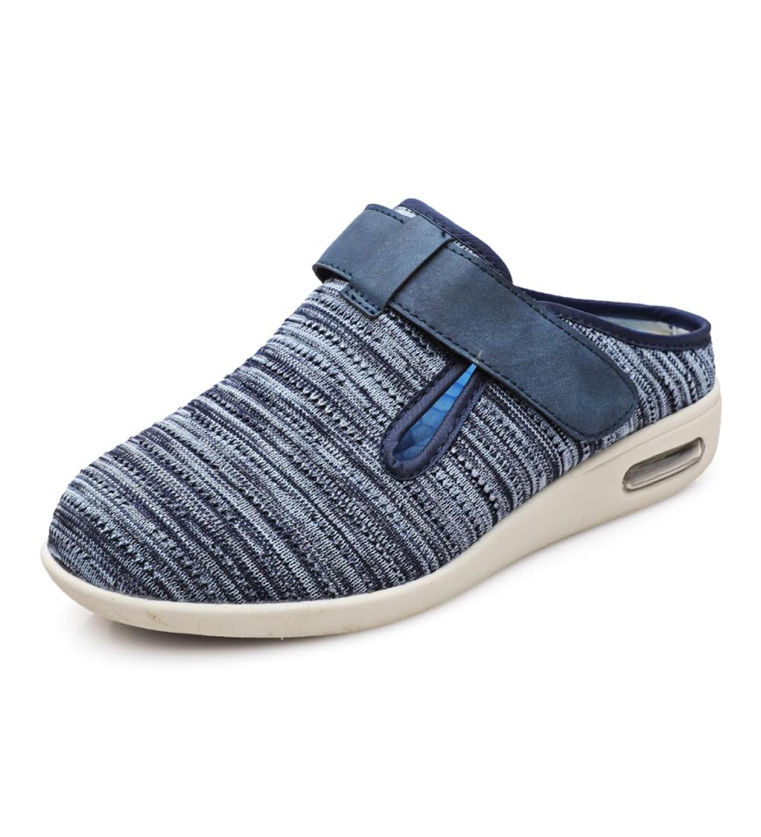 Extra Wide Diabetic Shoes for Men & Women - Adjustable Orthopedic Slippers for Plantar Fasciitis, Non-Slip Sandals for Seniors - Light Blue - Buy Online on GoSupps.com