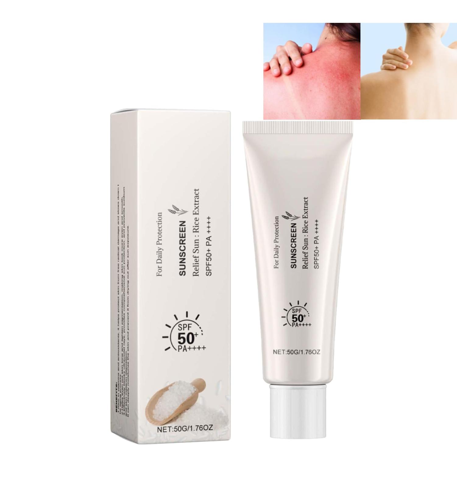 Rice Sun Cream Spf 50 Face And Body Sunscreen For All Skin Types Protective Cream Spf50 High Protection Uva-Uvb High Protection Sunscreen Sfp50 Uva (1PC) - Buy Online on GoSupps.com