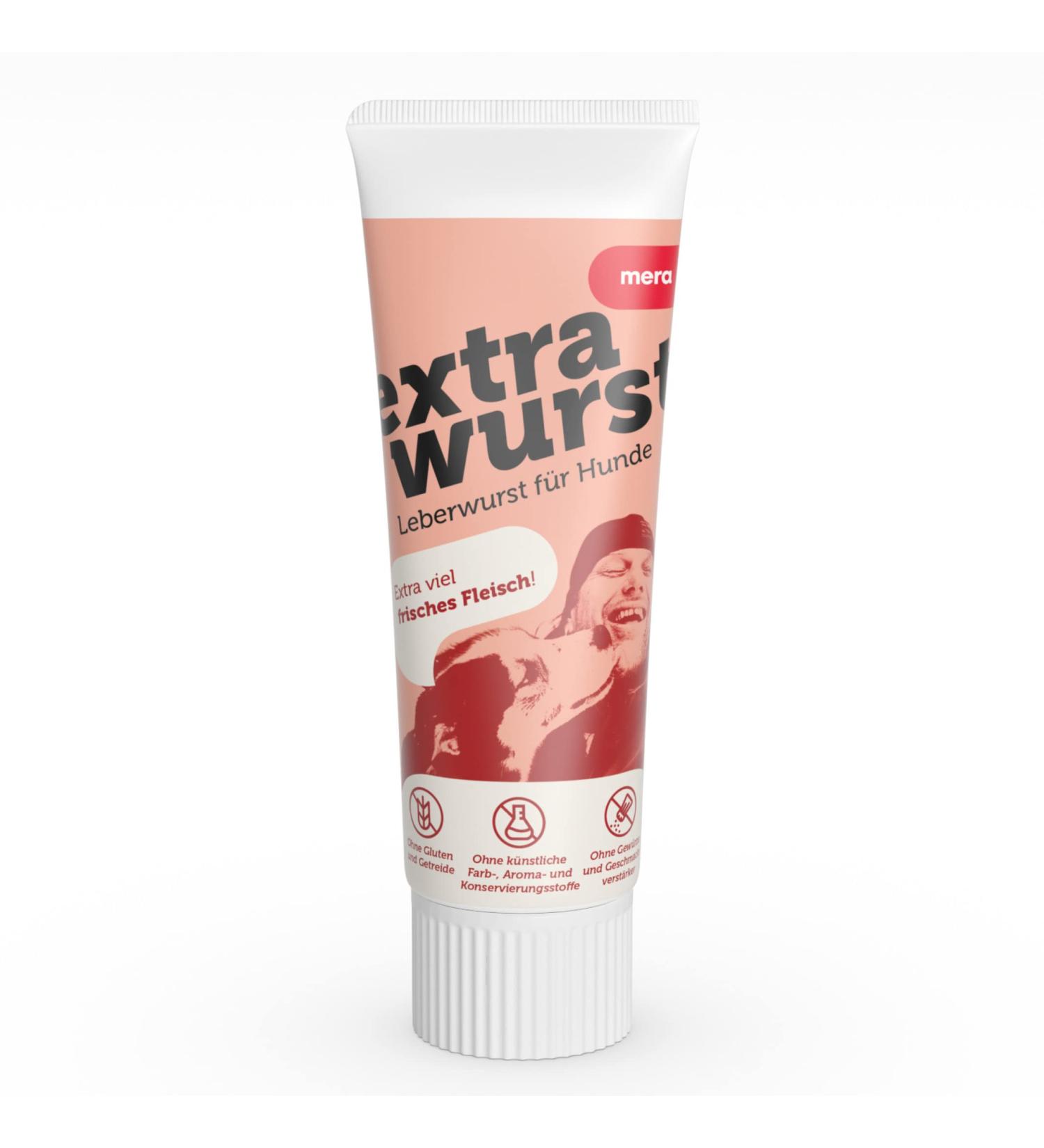 Buy Mera Extra Wurst Grain-Free Dog Liver Sausage 75g Tube | Healthy Training Treats for Dogs & Puppies | No Sugar or Salt - Buy Online on GoSupps.com