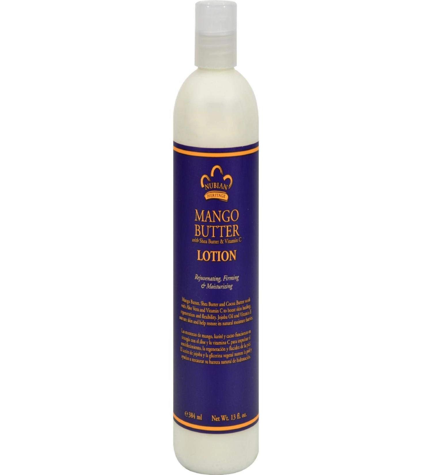 Nubian Heritage Mango Butter Lotion 13oz - Nourishing Hydration for All Skin Types | Natural Skincare International Shipping Available - Buy Online on GoSupps.com