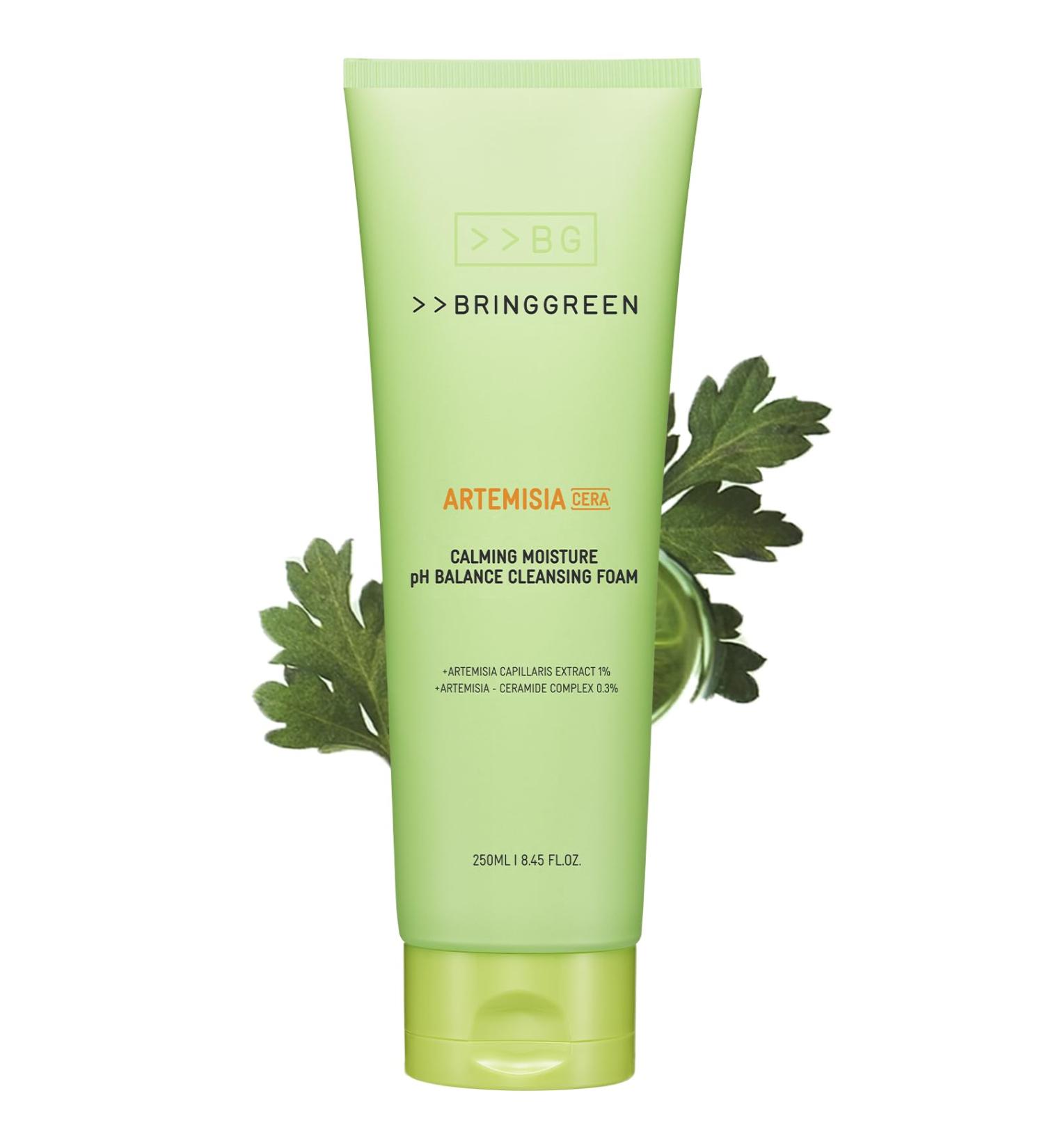 BRING GREEN Artemisia Cera Calming Cleansing Foam | Vegan Exfoliating Face Wash for Sensitive Skin | Removes Blackheads & Whiteheads | 8.45 Fl. Oz - Buy Online on GoSupps.com