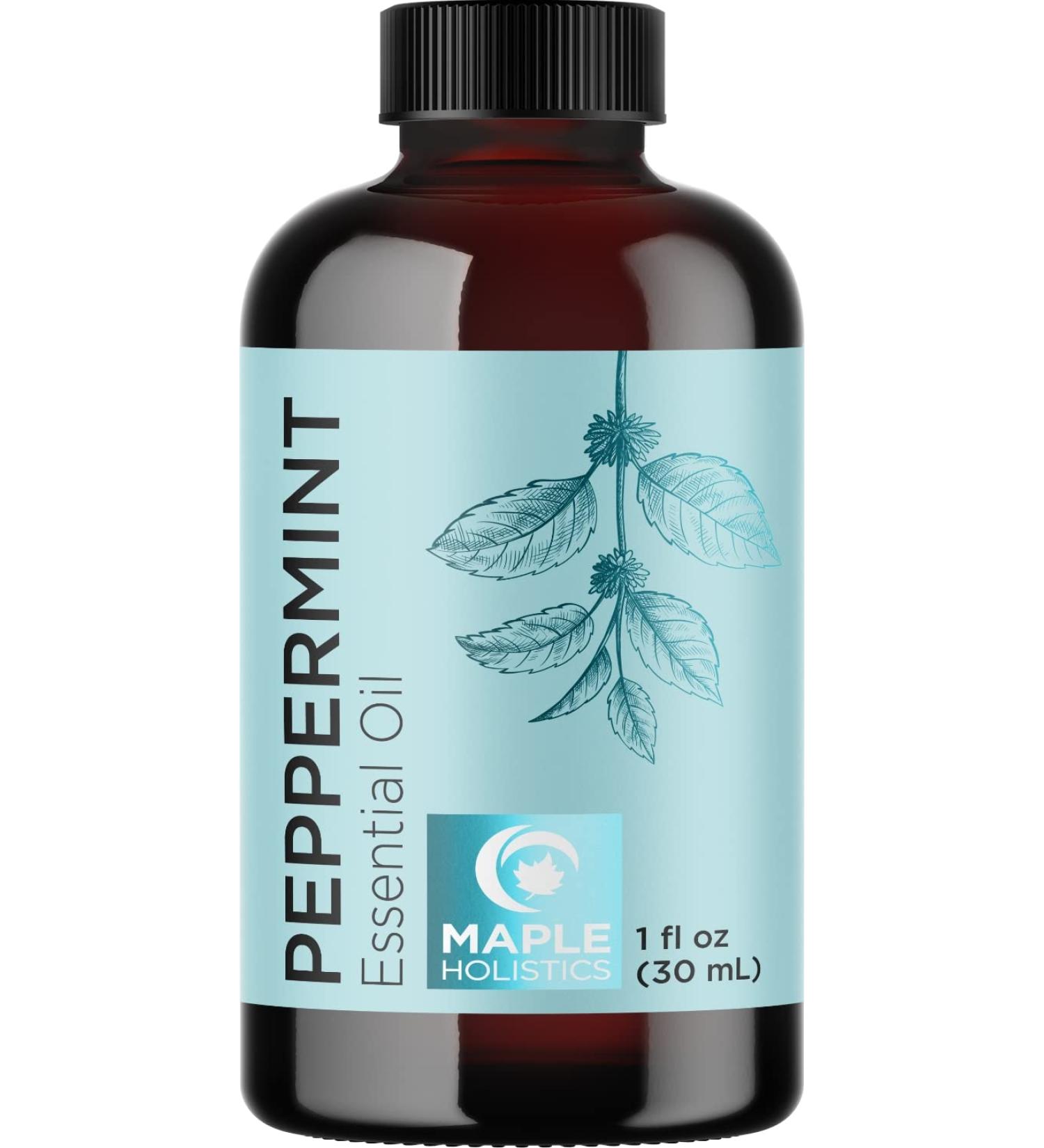 100% Pure Peppermint Essential Oil for Aromatherapy - Refreshing Scent for Diffusers, Baths, Hair, Skin, Nails - 1oz - Buy Online on GoSupps.com
