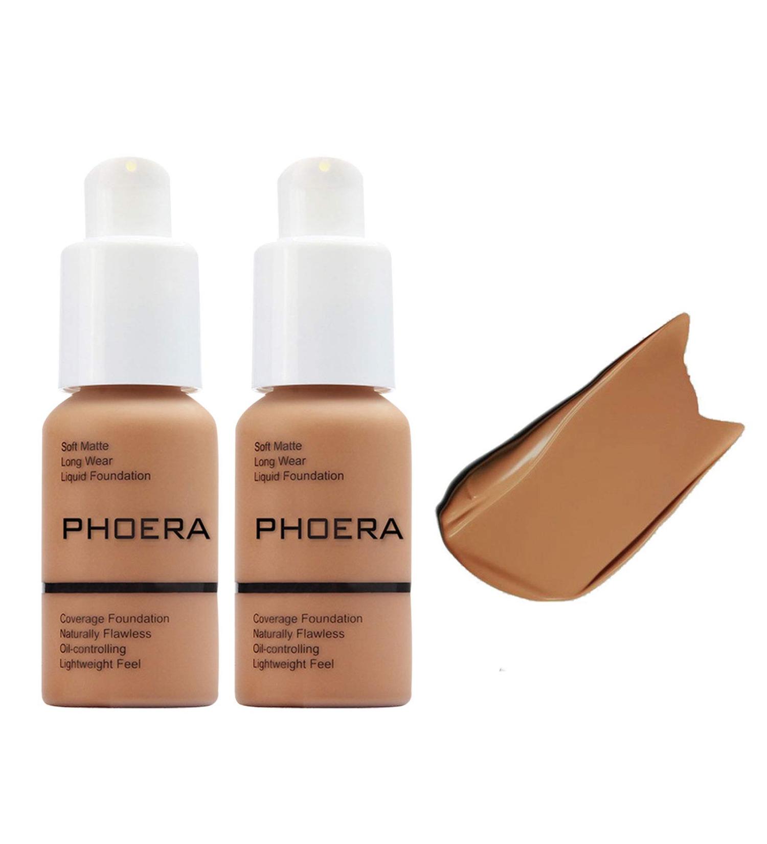FREEORR 2Pcs Matte Full Coverage Liquid Foundation - Long Lasting Waterproof Concealer Cream - 107 Honey-30ml - Buy Online on GoSupps.com