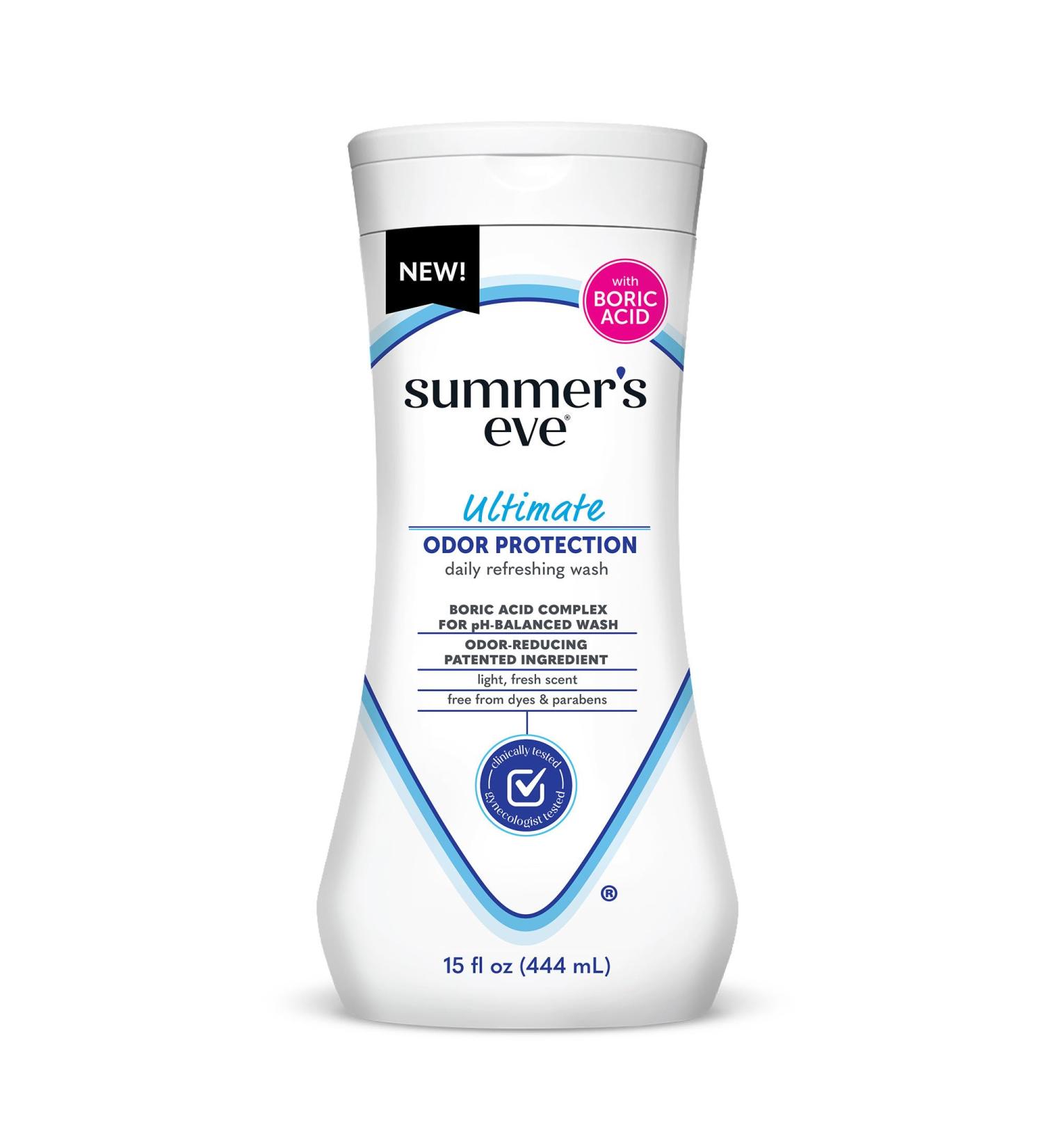 Summer's Eve Ultimate Odor Control Feminine Body Wash with Boric Acid - pH Balanced Odor Removal 15 Fl Oz - Buy Online on GoSupps.com