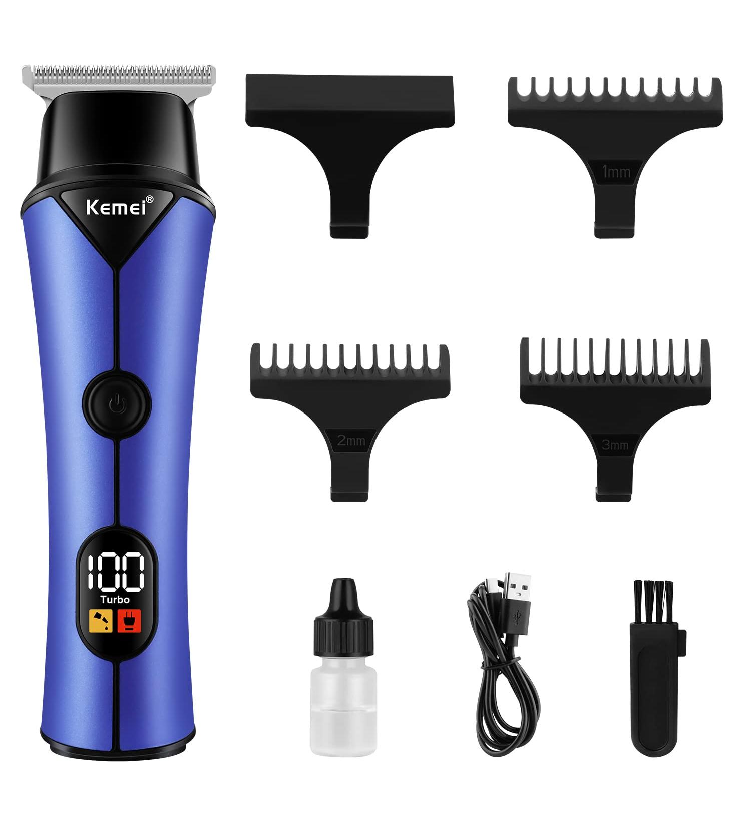 KEMEI EMEI Blue Hair Clippers for Men Electric Cordless Clippers for Hair Cutting Professional Barber Clippers USB Rechargeable Wireless Haircut Clippers km-641 - Buy Online on GoSupps.com