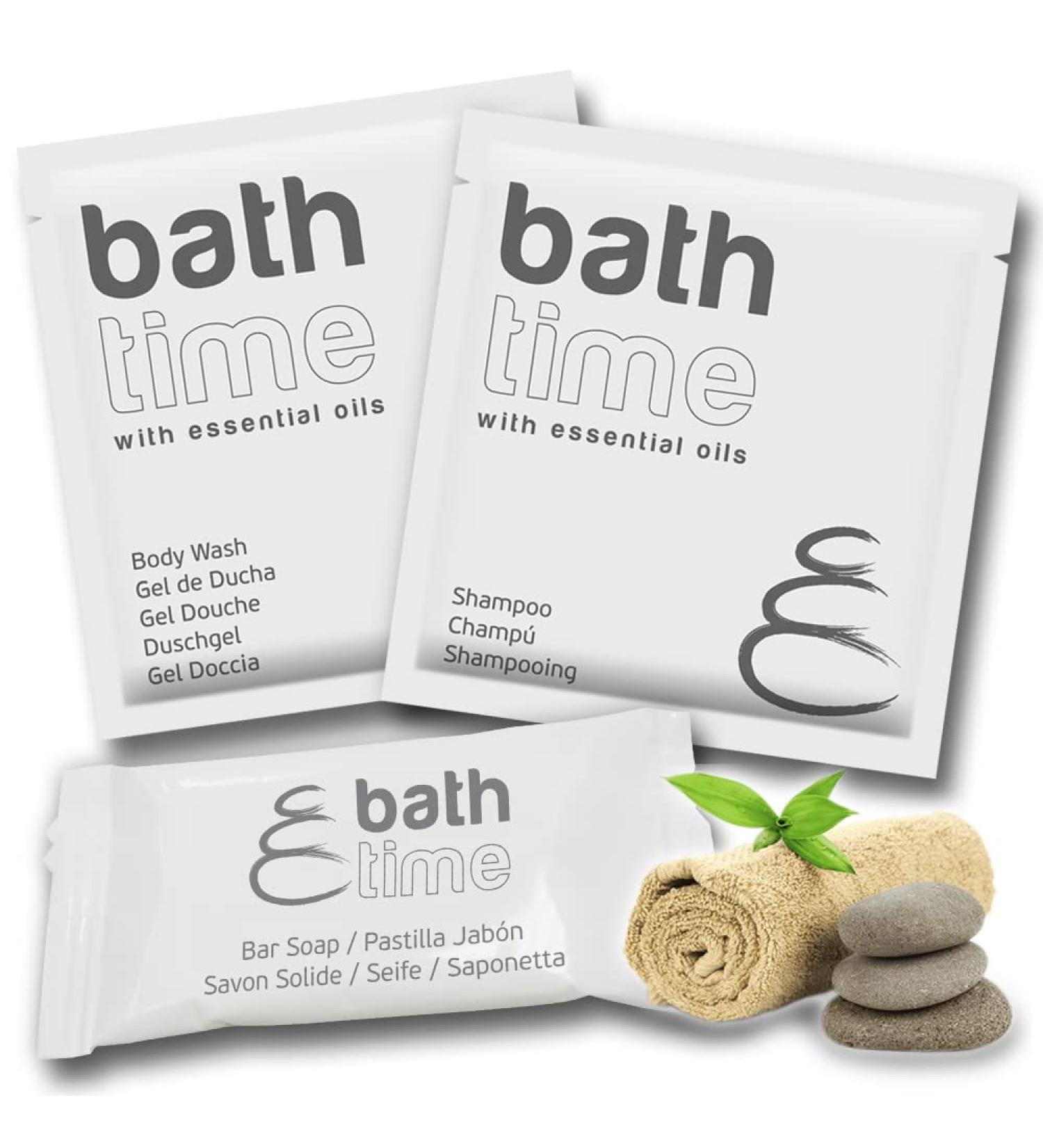 GPQ GESPROQUIMIA SL GPQ Hotel shower gel + shampoo + soap bread 100 pieces x 3 products with essential oils without parabens for hotel rural cottage home B&B Made in Spain - Buy Online on GoSupps.com