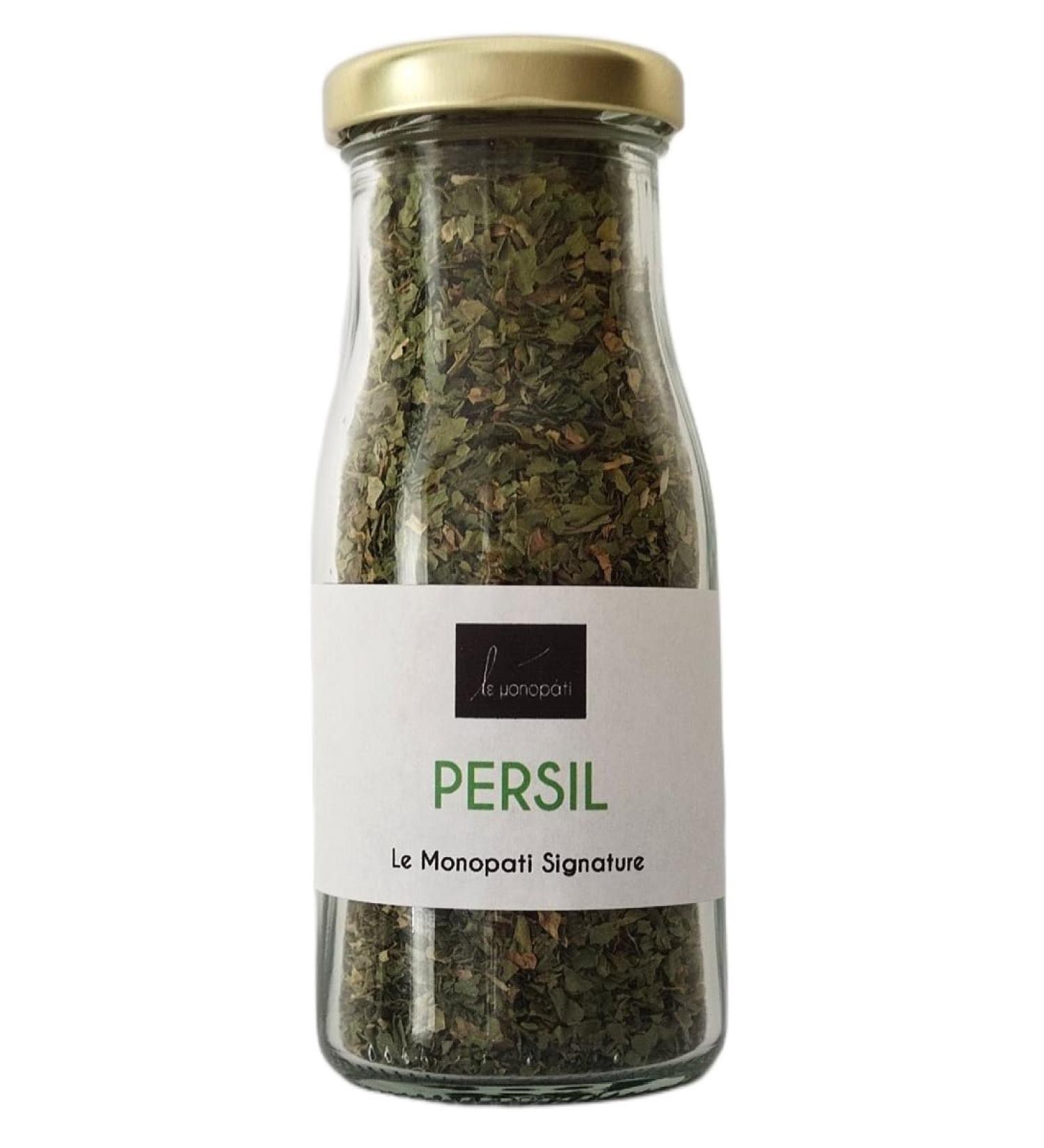 Persil S ch 20g | Le Monopati Signature | Herbe Aromatique 100% Naturelle Saveur Fra che & Intense pour Cuisine M diterran enne Salades et Plats Maison | Pot en Verre