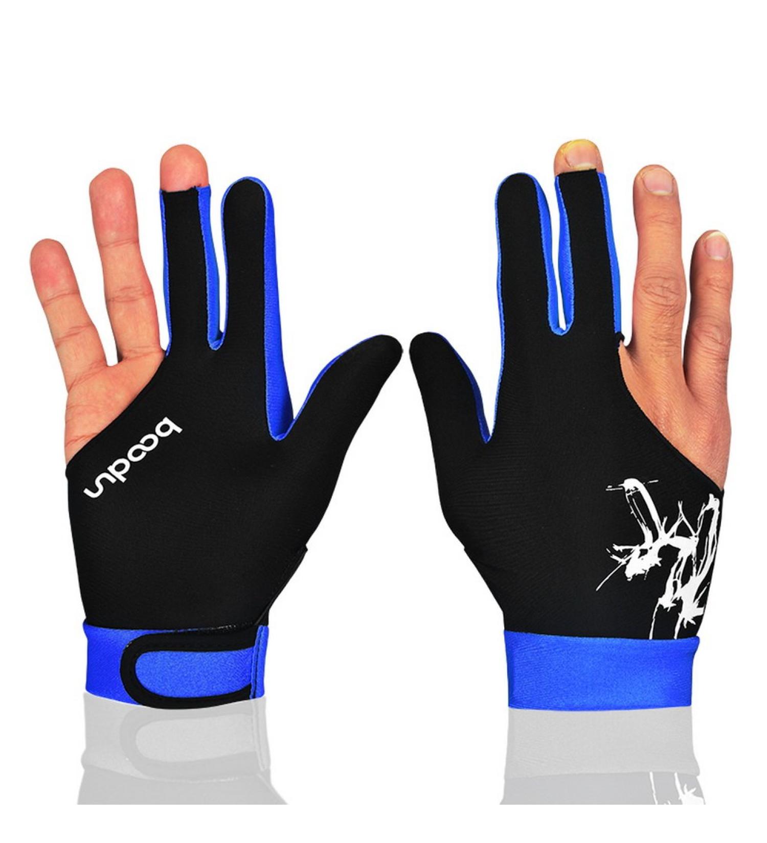 Anser M050912 Elastic 3-Finger Billiard Gloves for Cue Sports - Blue, Size L - Buy Online on GoSupps.com