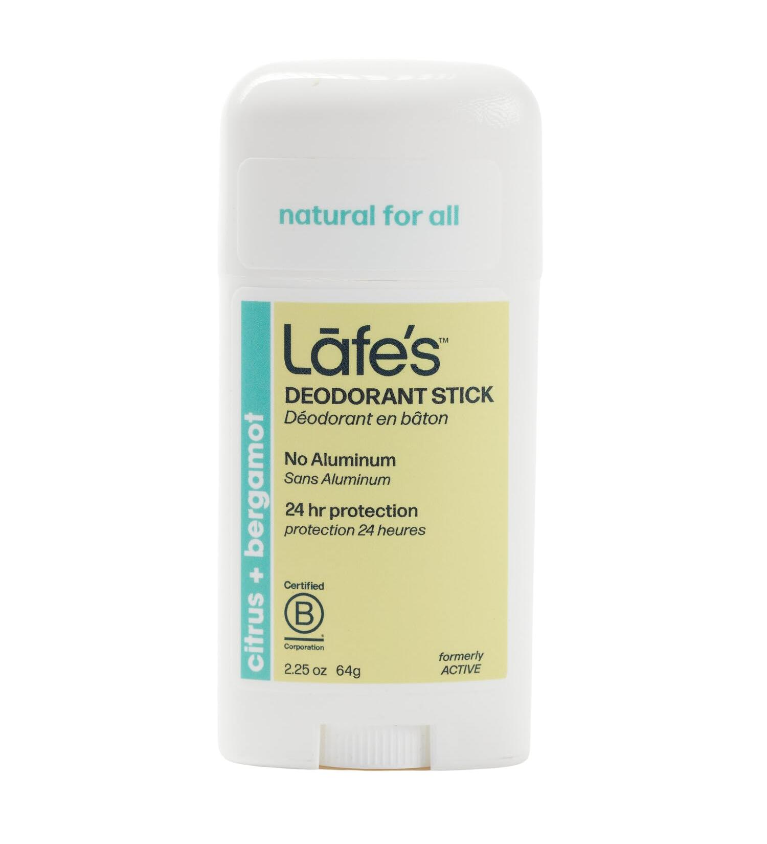 Lafe's Natural Deodorant | 2.25oz Aluminum Free Natural Deodorant Stick for Women & Men | Paraben Free & Baking Soda Free with 24-Hour Protection (Citrus & Bergamot 2.25 Ounce) 2.25 Ounce (Pack of 1) - Buy Online on GoSupps.com