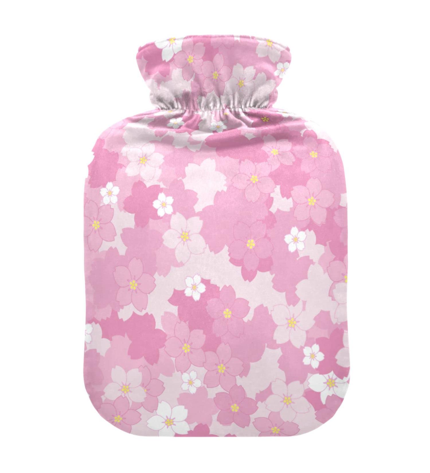 Heat Bottle with Cover - 1L Durable Warm-Up Bag for Pain Relief | Cherry Blossom Patterns - Ideal for Hands Feet Shoulders & Cramps - Buy Online on GoSupps.com