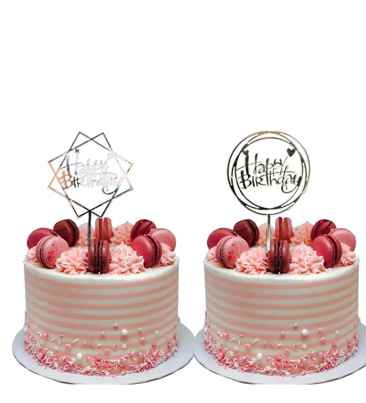 2Pcs Happy Birthday Cake Toppers Gold Acrylic Cake Decorations for Father Mother Girls Kids Baby Birthday Party Cupcake Toppers Cake Decorations Supplies (2Silver Birthday Cake Toppers) - Buy Online on GoSupps.com