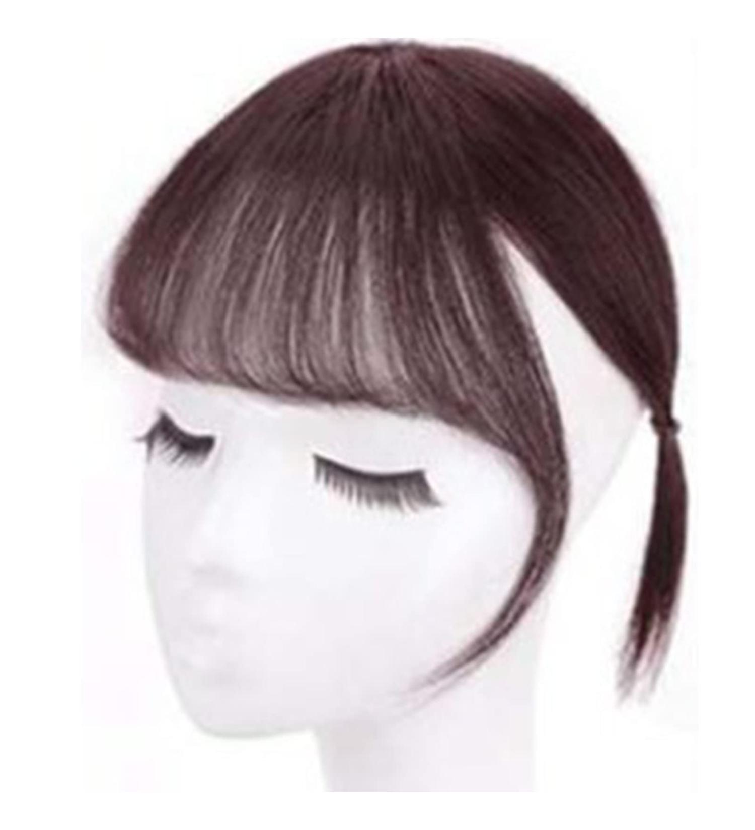 Clip in Bangs Human Hair 3D Clip in Bangs Women Girls Dome Air Bangs Hairpiece Hair Extension for Daily Wear Dating (Dark brown) - Buy Online on GoSupps.com
