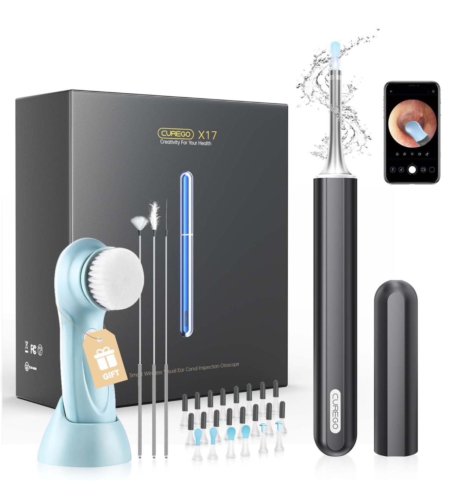 1080P HD Ear Camera with 6 LED Lights & Wax Remover for iPhone Android - Waterproof IP67 Ear Wax Removal Cleaner - Black (Gift: FACE Clean) - Buy Online on GoSupps.com