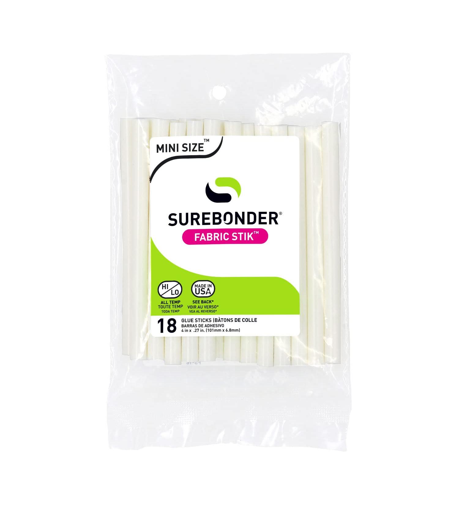 Surebonder Fabric Mini Hot Glue Sticks 4 L 5/16 D 18 Pack - Machine Washable - High Temp Glue Gun - Made in USA (FS-18) Creamy White - Buy Online on GoSupps.com