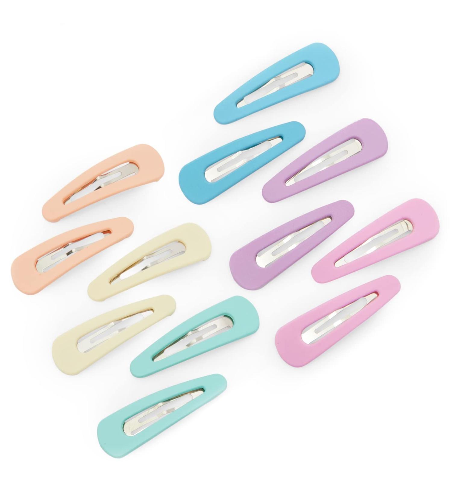 Large Snap Hair Clips for Women and Girls - 12 Pack in 6 Pastel Colors (2.4 Inches) | Hair Accessories for All Ages - Buy Online on GoSupps.com