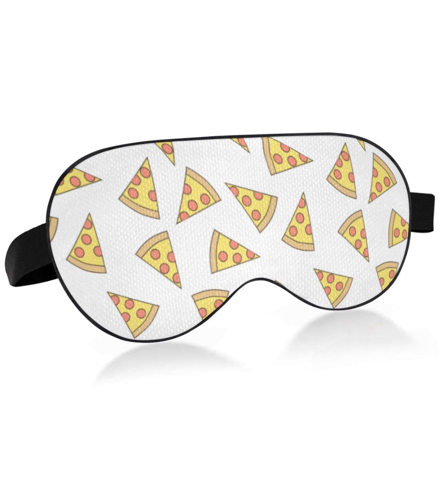 Hand Drawn Pizza Eye Mask - Funny Adjustable Sleep Mask for Men & Women | Light Blocking Blindfold for Travel & Naps - Buy Online on GoSupps.com