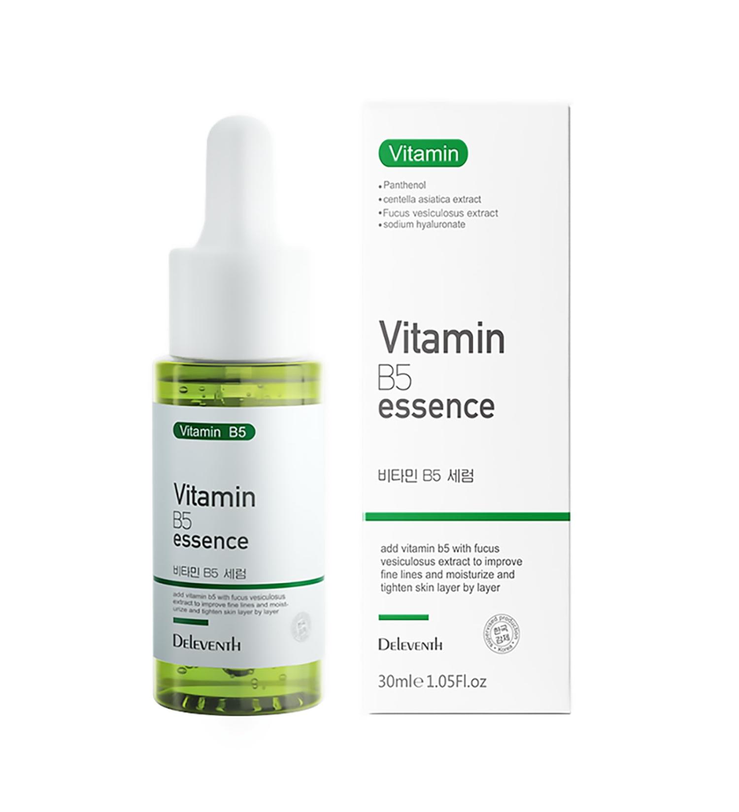 DEleventh Korean Brand Vitamin B5 Face Serum 30ml / Hydrate and Soothe Skin with Centella Asiatica Sodium Hyaluronate and Ceramide NP for a Calm Nourished and Radiant Complexion - Buy Online on GoSupps.com