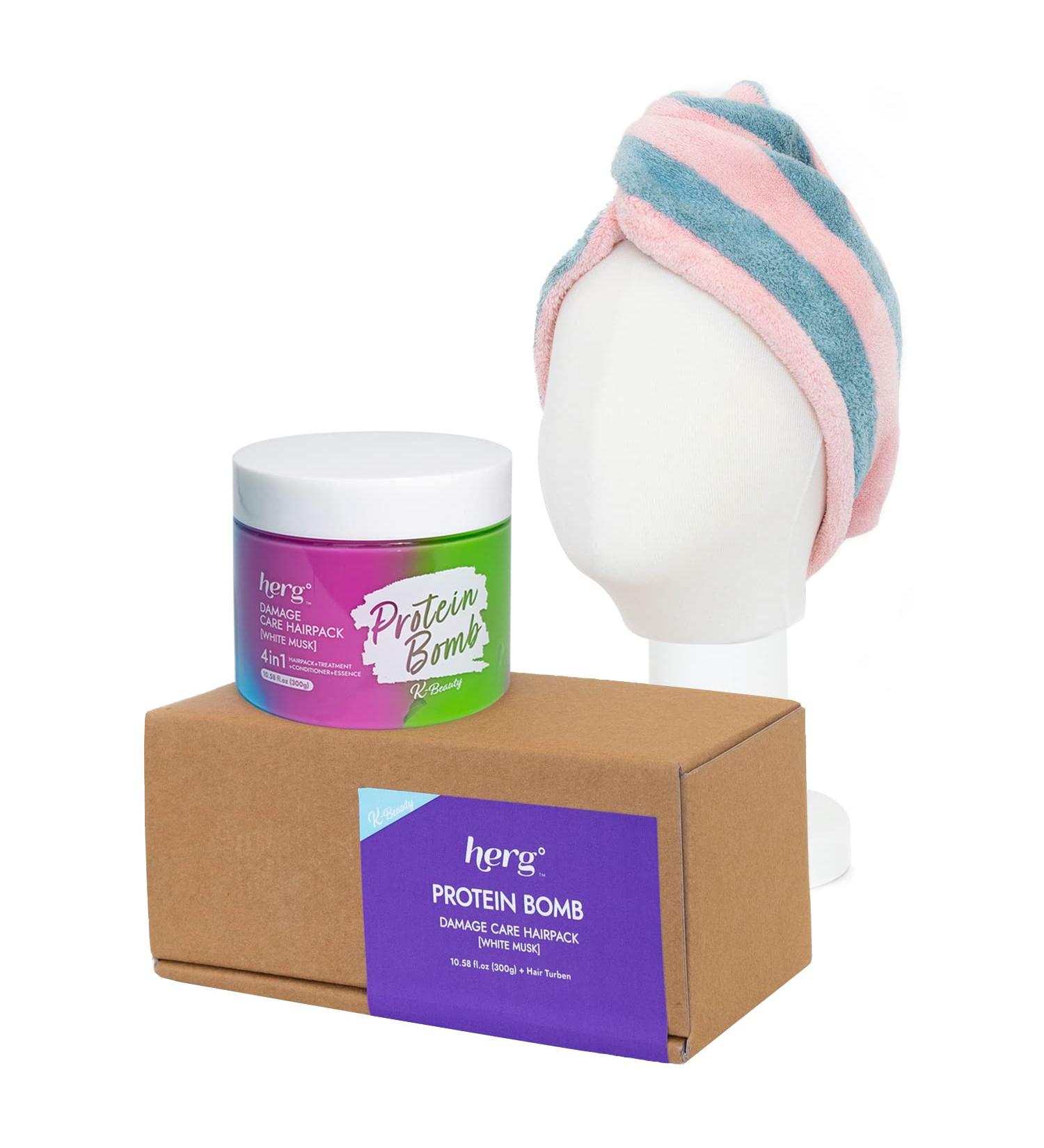 Protein Bomb Hair Mask with Hair Turban - Deep Conditioning Treatment for Dry Damaged Hair - Buy Online on GoSupps.com