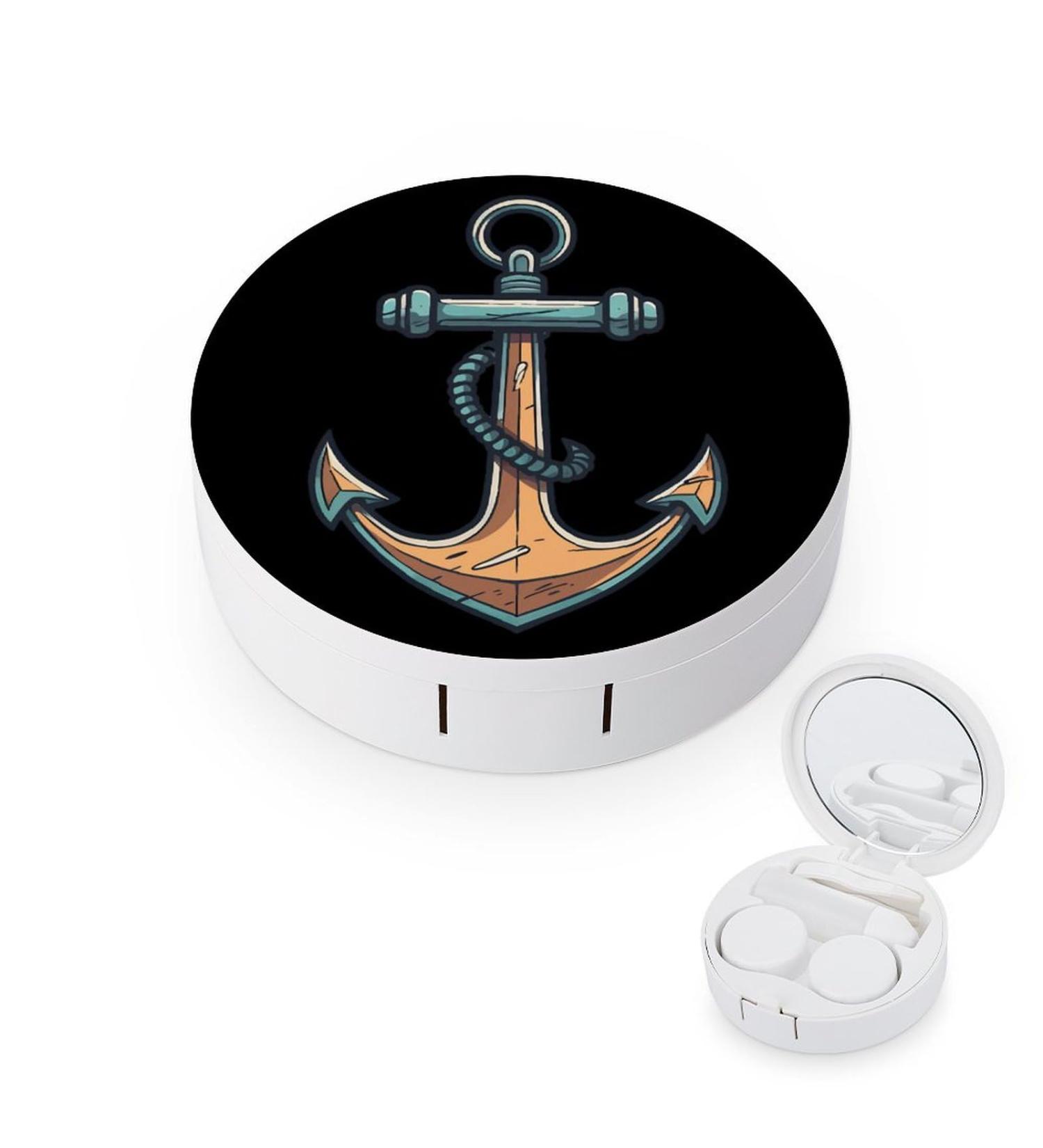 Portable Boat Anchor Contact Lens Travel Kit Cute Contact Box with Mirror for Daily Outdoor Use - Buy Online on GoSupps.com