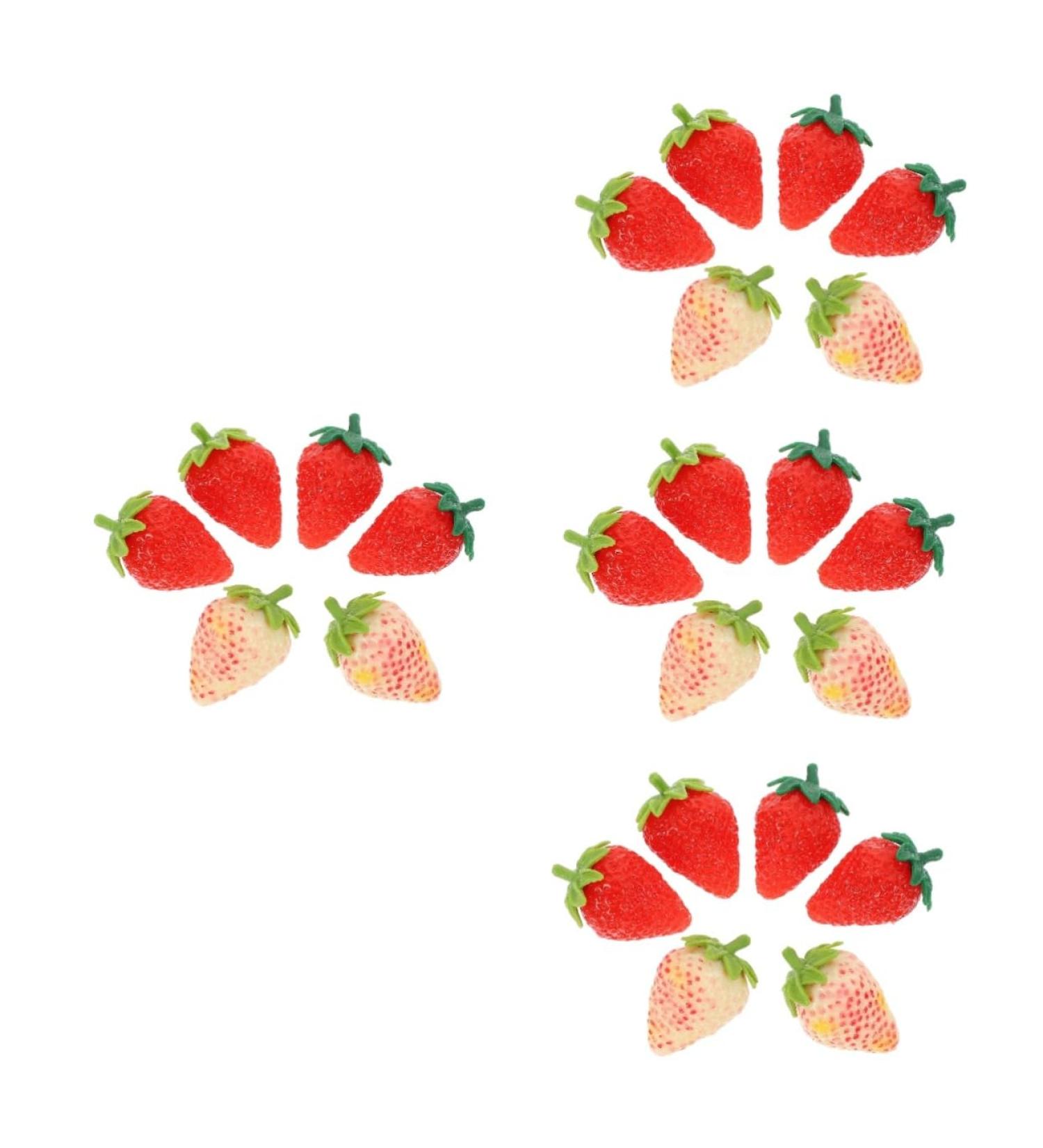 HOMSFOU 24 Pcs Simulated Strawberry Model Faux Strawberry Fake Strawberry Simulation Strawberries Artificial Red Strawberries Fake Blueberries Fake Fruits Fake Strawberries Pvc Chic Child - Buy Online on GoSupps.com