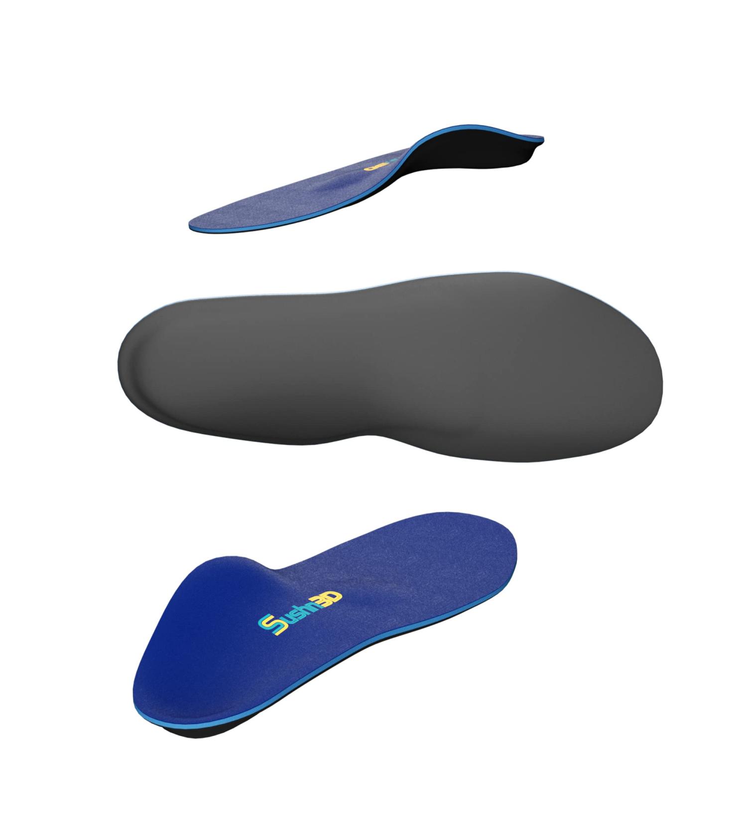 Sushn3D Plantar Fasciitis Insoles - Heavy Duty Arch Support Inserts for Men Women 210+ lbs - Shock Absorption Running Athletic Insoles - Deep Blue Men 10-10 1/2, Women 12-12 1/2 - Buy Online on GoSupps.com