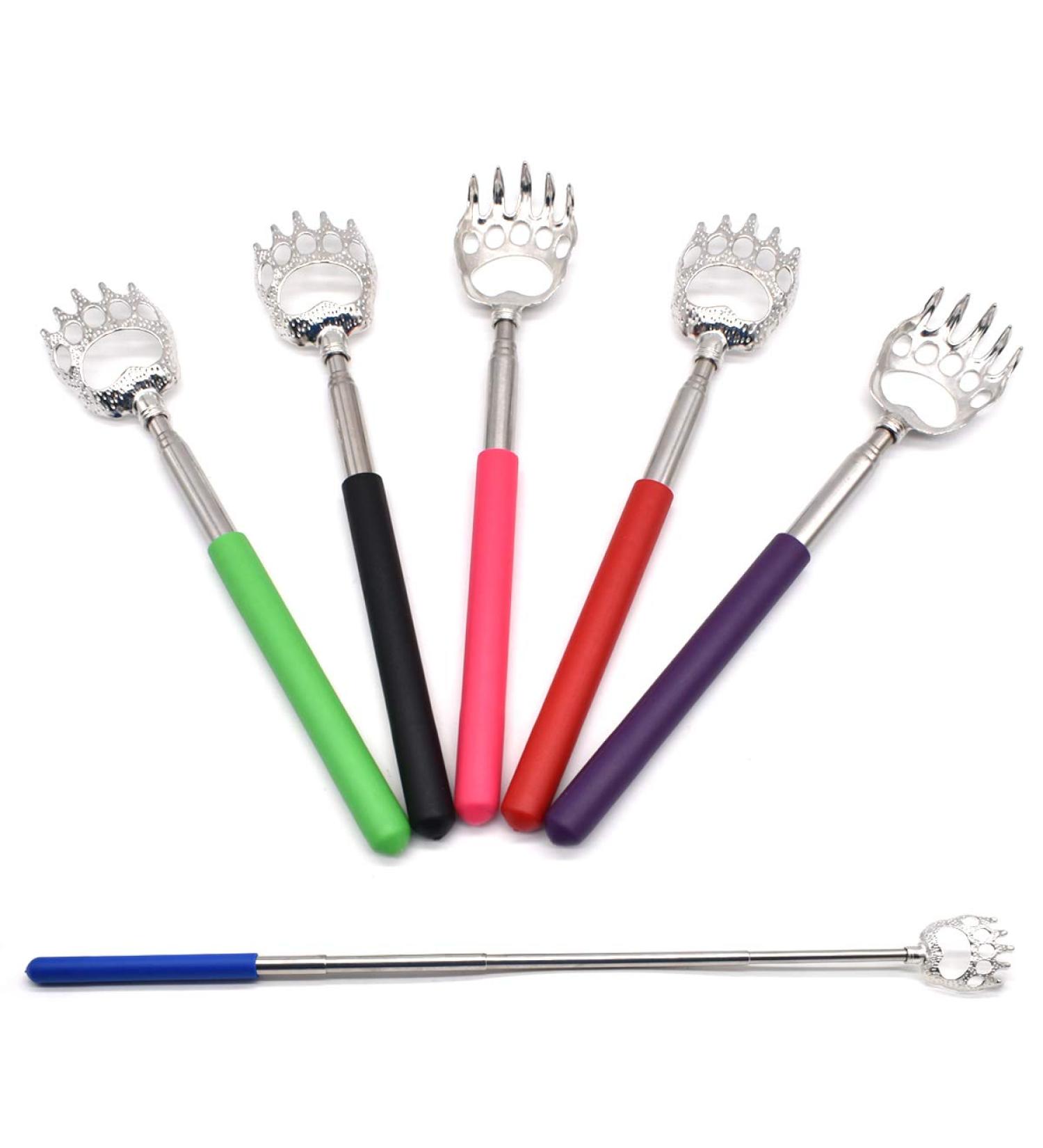 Yueser Telescopic Back Scratchers - 6 Pieces Stainless Steel Body Massage Tools (22cm to 58cm) - Rubberized Handle Random Color - Perfect for International Shipping - Buy Online on GoSupps.com