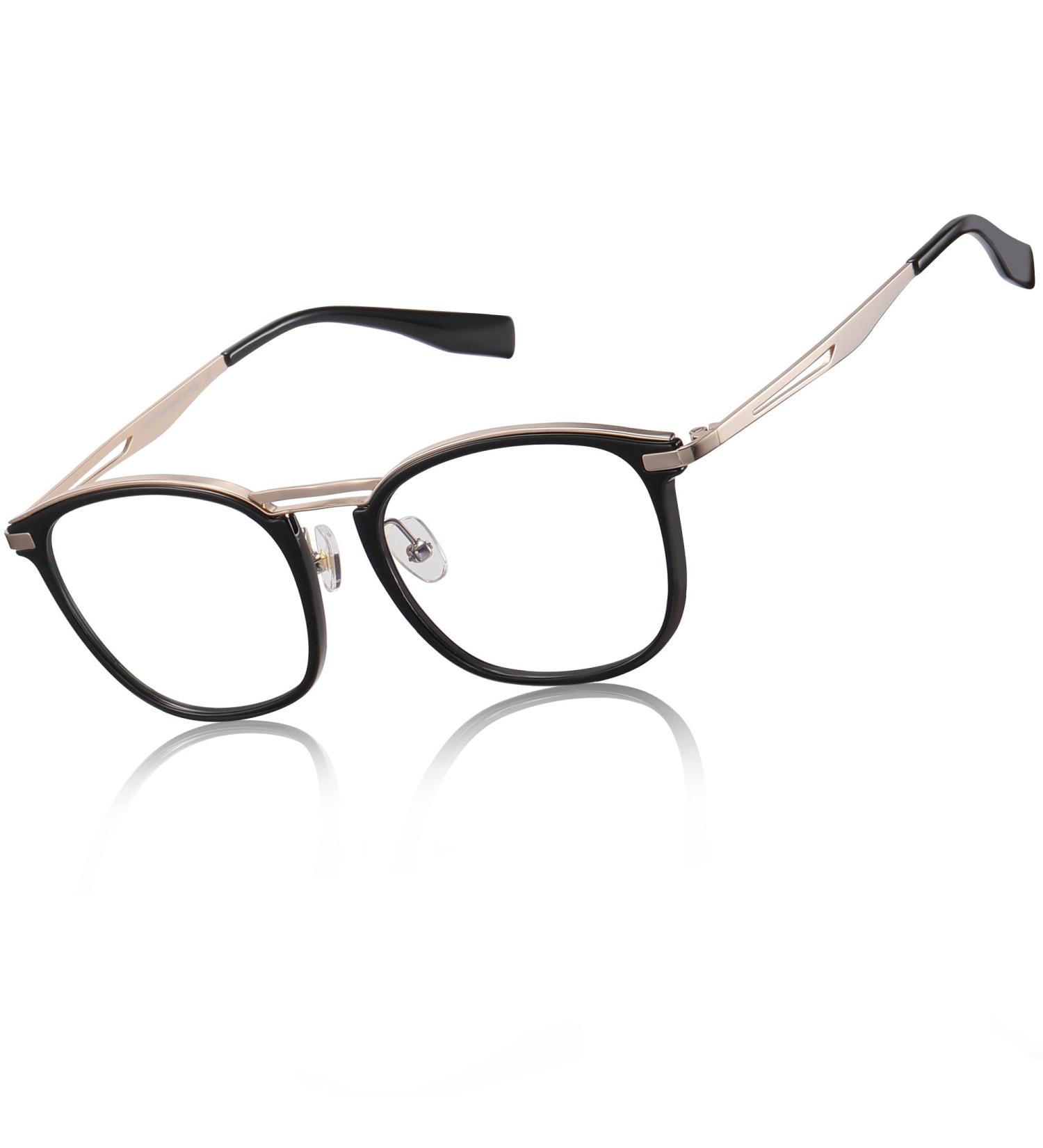 DUCO Blue Light Blocking Glasses for Men | Oversized Retro Square Eyeglasses 5223 Black | Protect Your Eyes from Strain - Buy Online on GoSupps.com