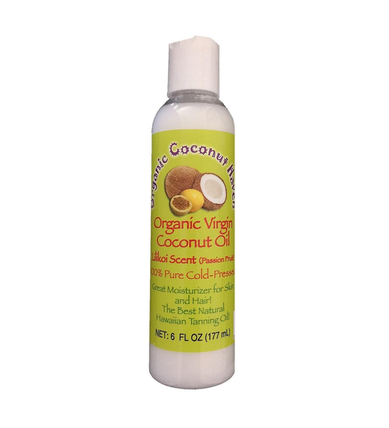 Organic Virgin Coconut Oil Pure-Cold Pressed 6oz. Lilikoi Scent for Skin & Hair