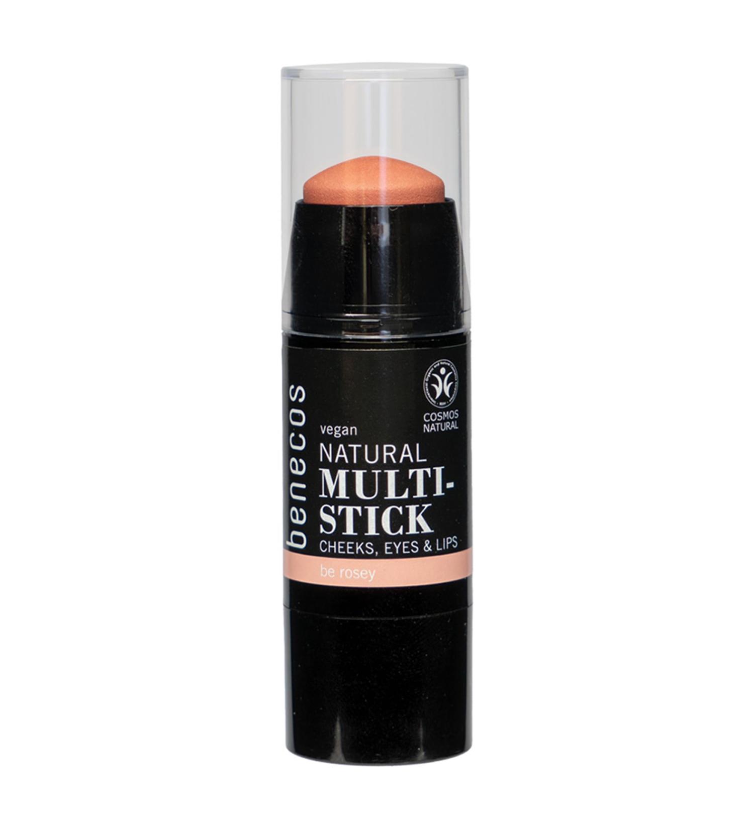 cosmondial Co KG benecos Natural cosmetics Natural 3in1 Multistick be rosey For cheeks eyes and lips vegan - Buy Online on GoSupps.com
