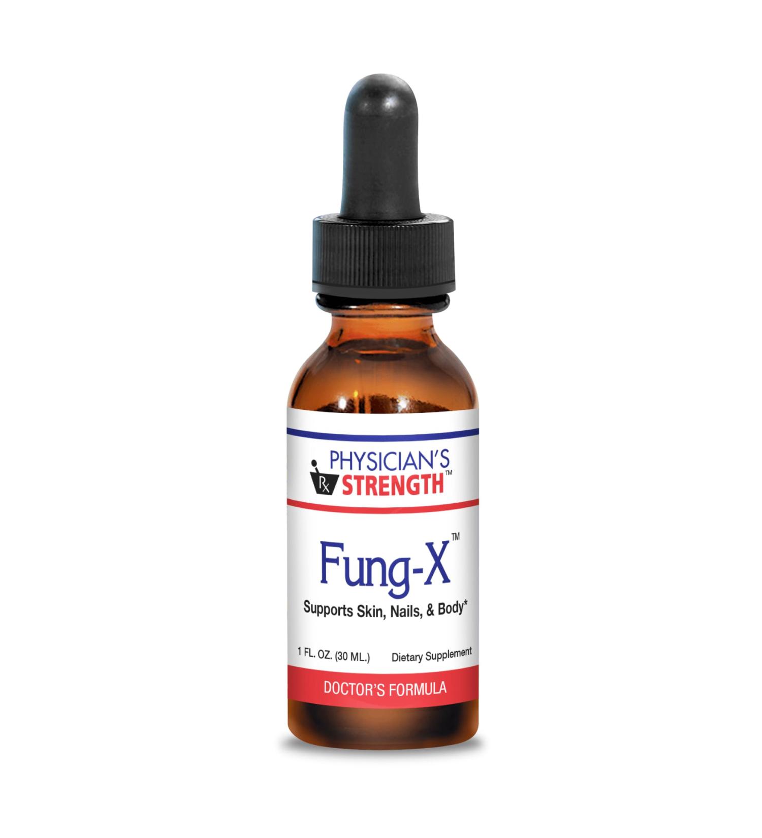Physician's Strength Fung-X 1 fl oz - Non-GMO Formula for Skin Nails & Body Support - 173 Servings - International Shipping Available - Buy Online on GoSupps.com