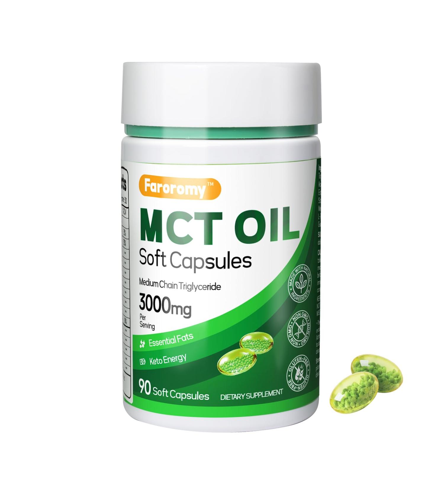 MCT Oil Capsules C8 Pure C8 Medium Chain Triglycerides from Coconut Keto MCT Pills Non-GMO Gluten-Free 90 Capsules 90 Count (Pack of 1) - Buy Online on GoSupps.com
