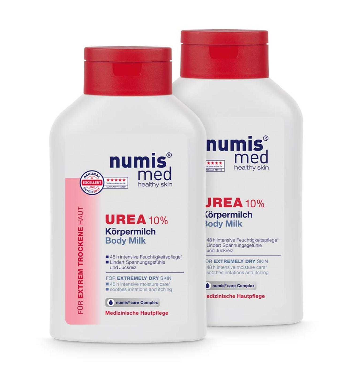Numis Med Body Milk with 10% Urea - Vegan Skin-Calming Lotion for Extremely Dry Skin (2 Pack 600ml) - No Silicones Parabens & Mineral Oil - Buy Online on GoSupps.com