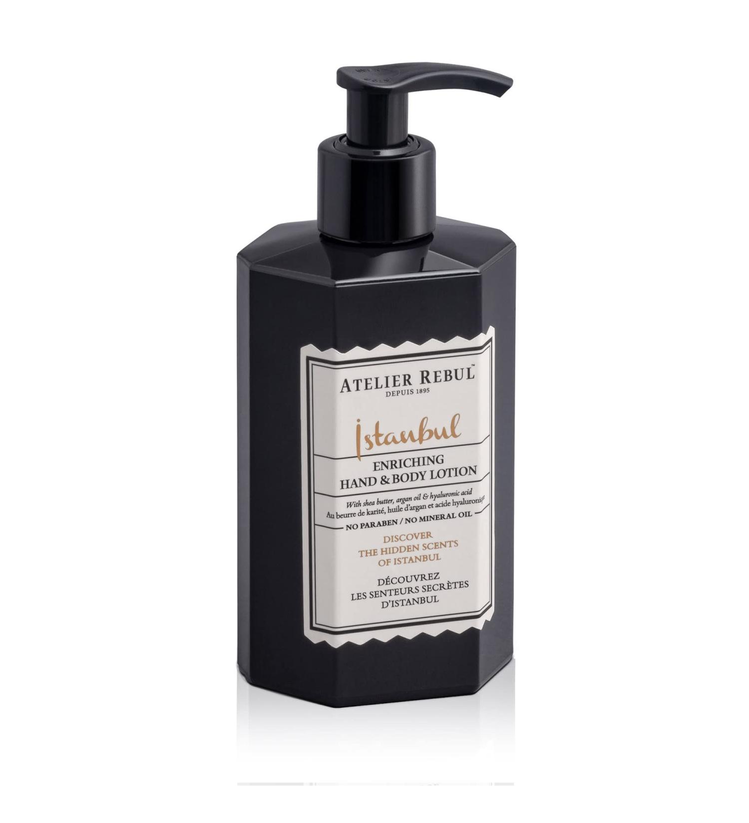 Atelier Rebul Istanbul Hand and body lotion 430ml - wooden & spicy fragrance - natural body care for women and men body lotion without sulfate parabens and mineral oils