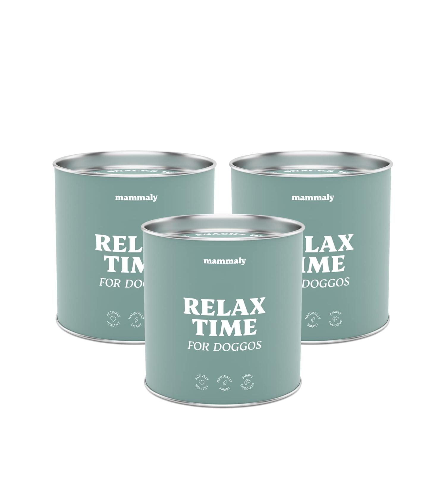 Mammaly Relax Time: Anti-Stress Snacks for Dogs with Valerian Chamomile & Probiotics - 270 Calming Treats for Fear & Nervousness - Buy Online on GoSupps.com