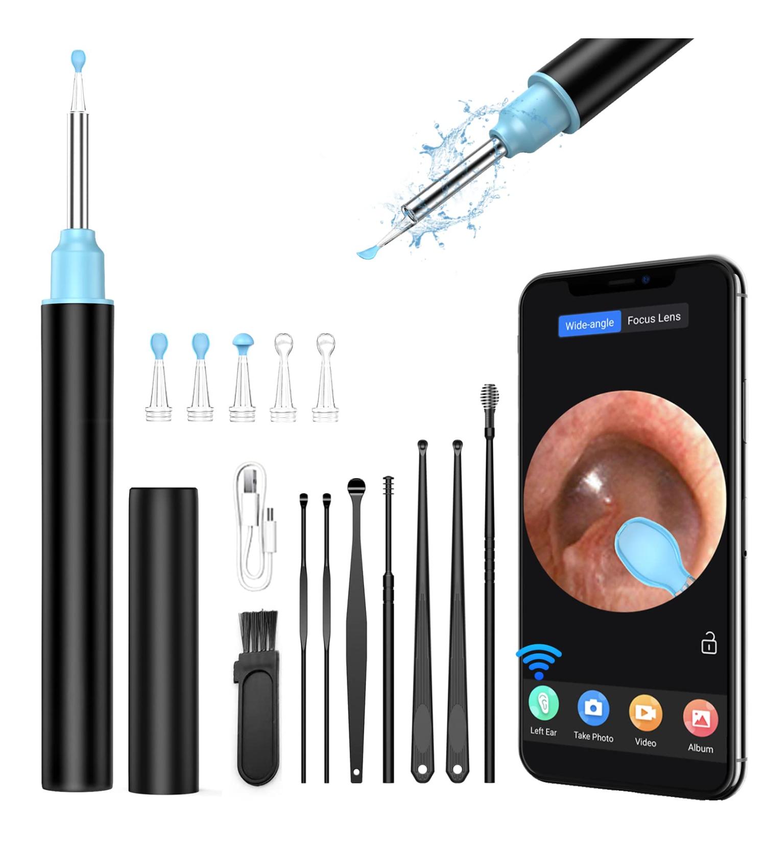 1080P FHD Ear Wax Removal Kit Camera with Anti-Fall Off Eartips - Wireless Ear Cleaner Otoscope for iPhone, iPad, Android - 6 LED Lights - Suitable for Adults, Kids, and Pets - Buy Online on GoSupps.com